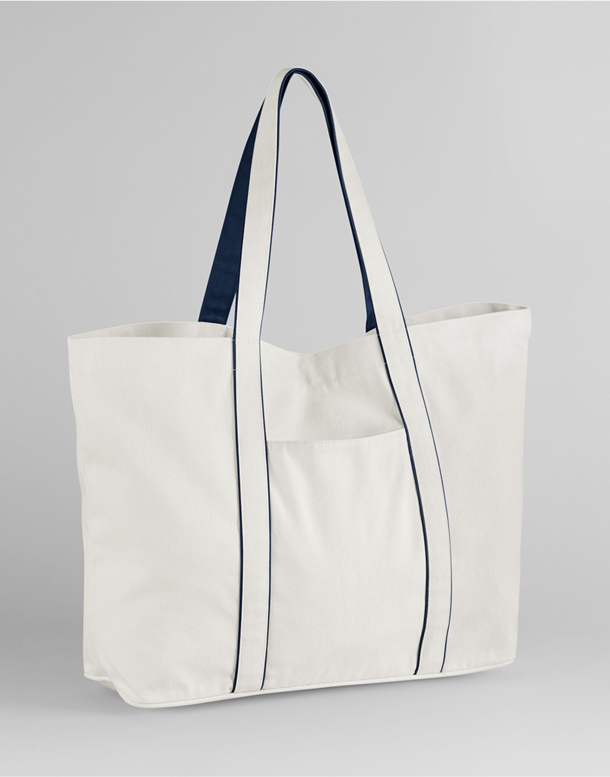 Westford Mill Courtside Large Tote W952 - Soft White French Navy O S - Customisable Bags