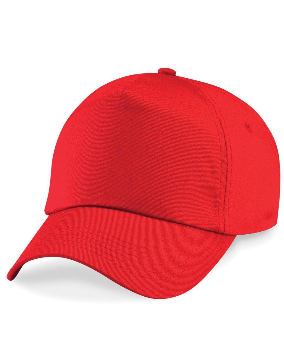 Beechfield Original 5 Panel Cap B10 - Bright Red O S - Customisable Caps