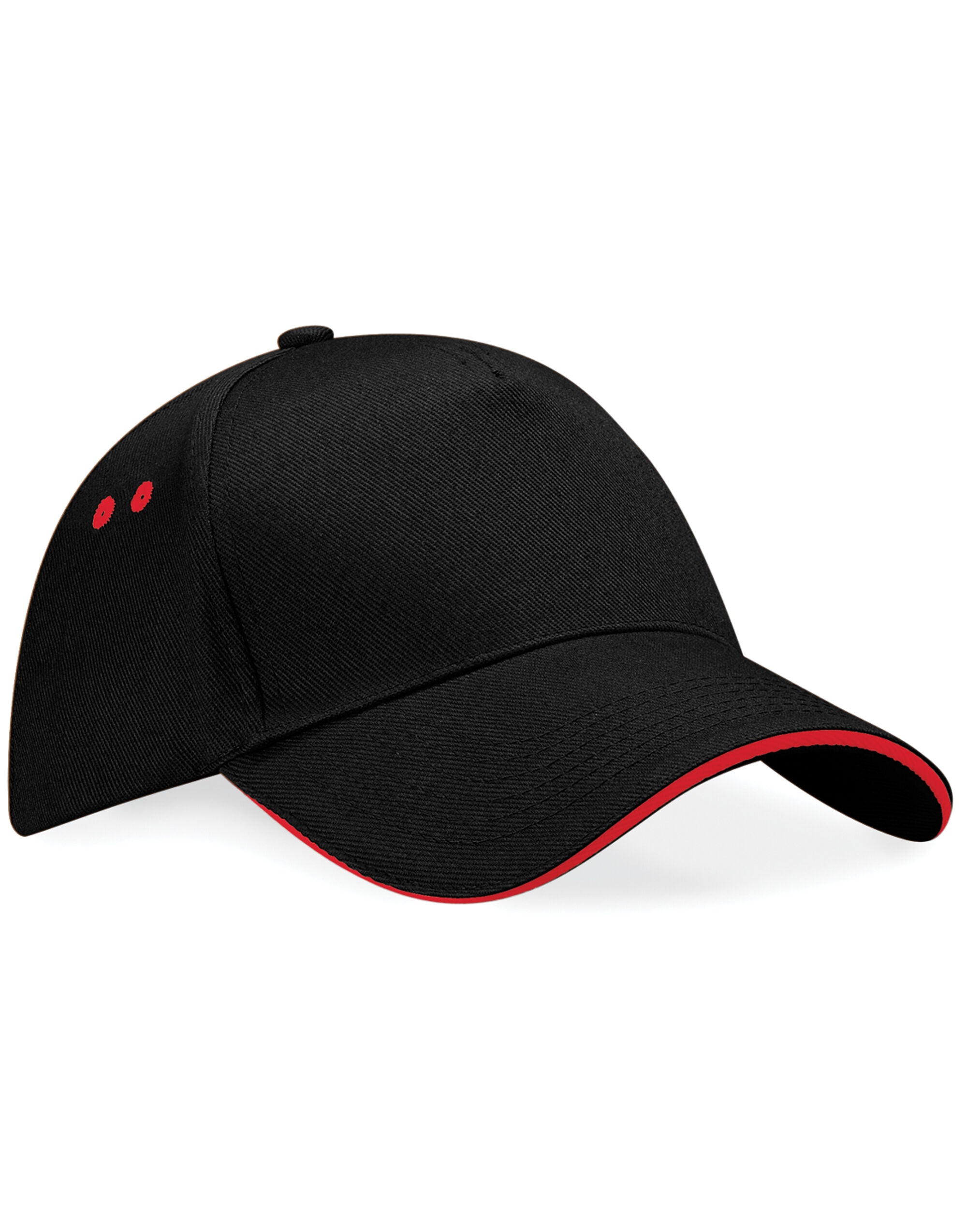 Beechfield Ultimate Sandwich Peak Cap B15C - Black Classic Red O S - Customisable Caps