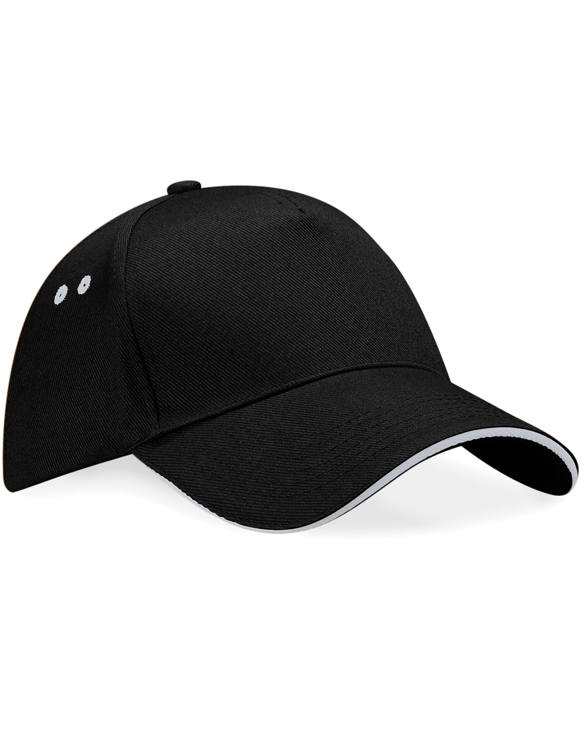Beechfield Ultimate Sandwich Peak Cap B15C - Black Light Grey O S - Customisable Caps