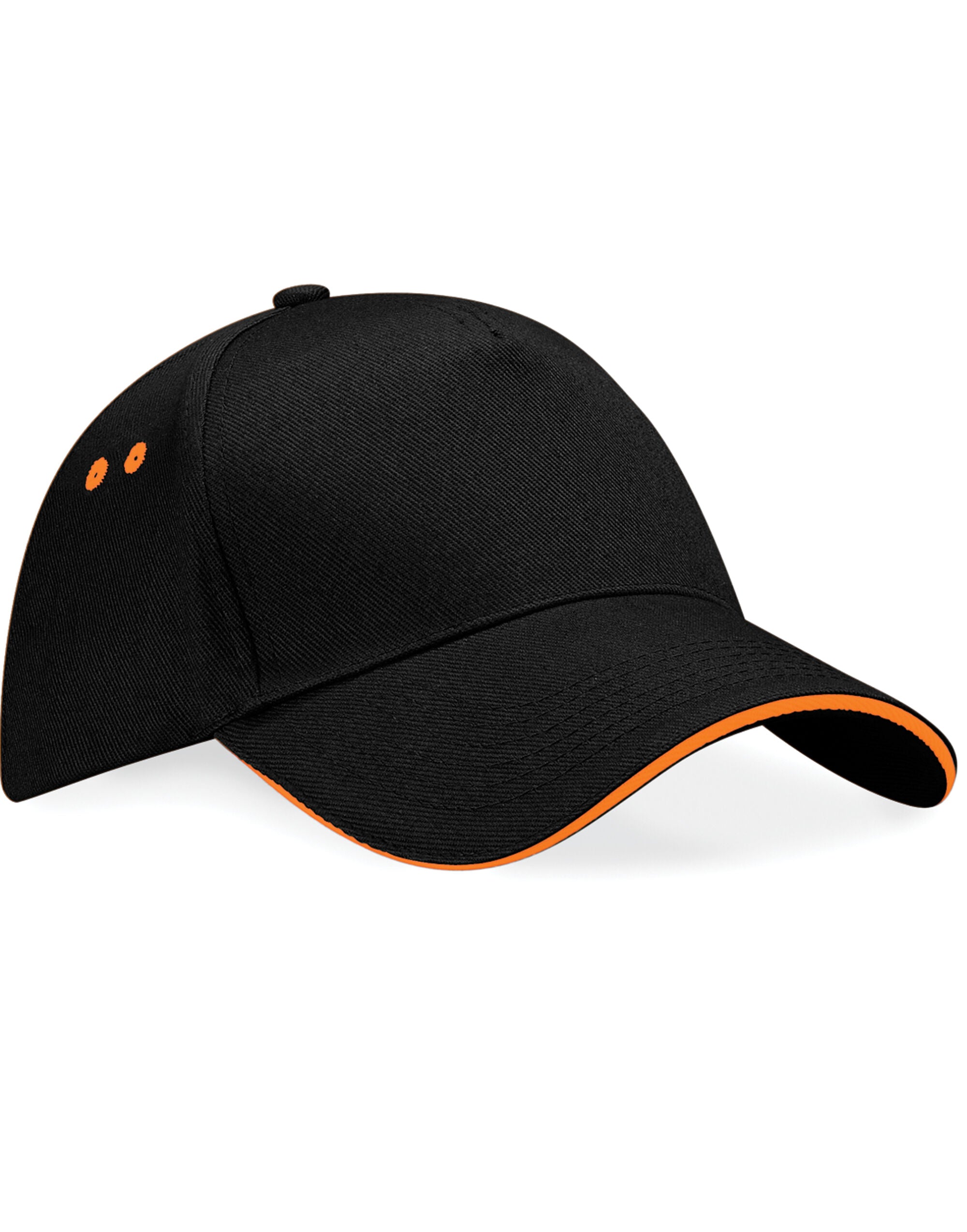 Beechfield Ultimate Sandwich Peak Cap B15C - Black Orange O S - Customisable Caps