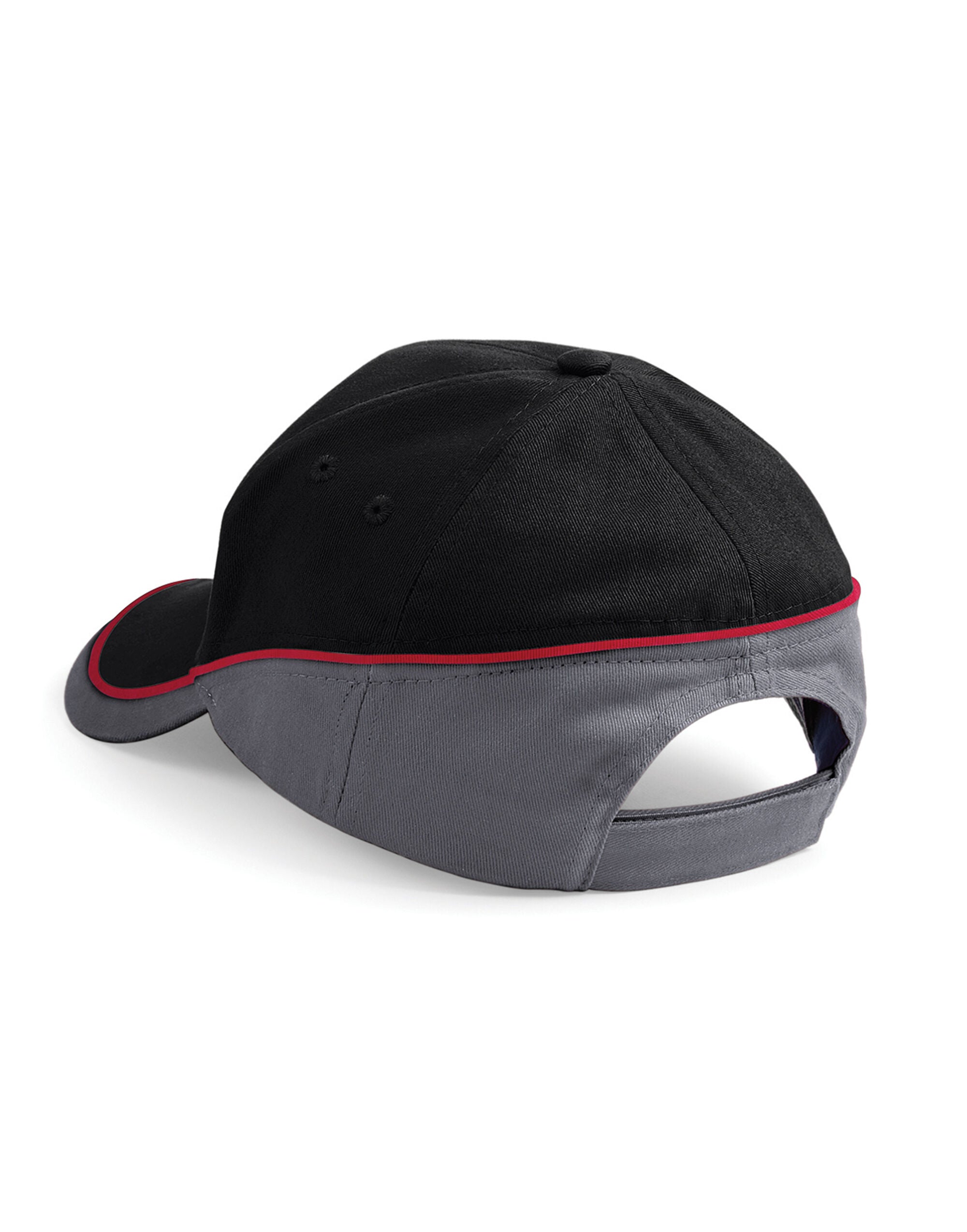 Beechfield Teamwear Competition Cap B171 - Black Graphite Classic Red O S - Customisable Caps