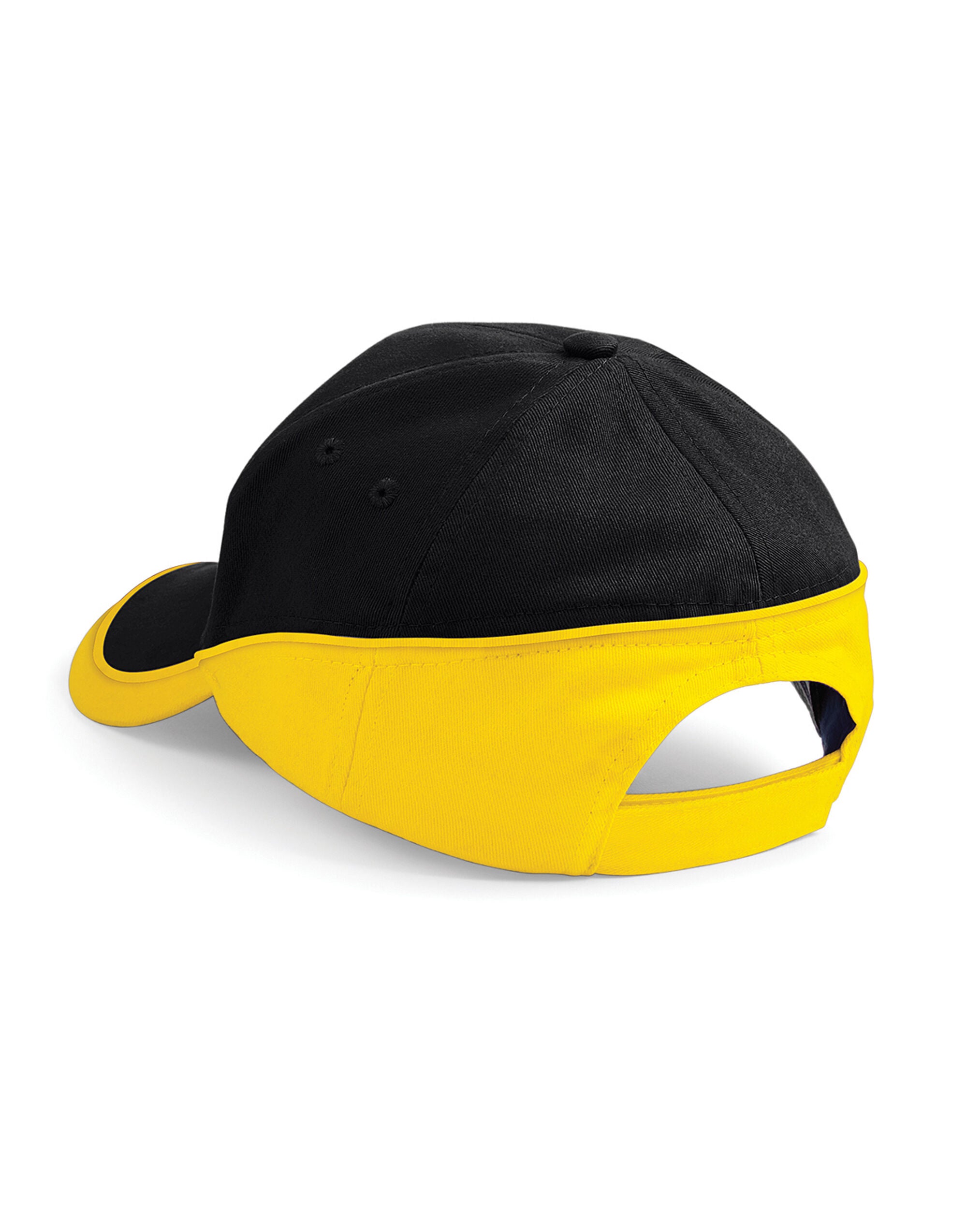 Beechfield Teamwear Competition Cap B171 - Black Yellow O S - Customisable Caps
