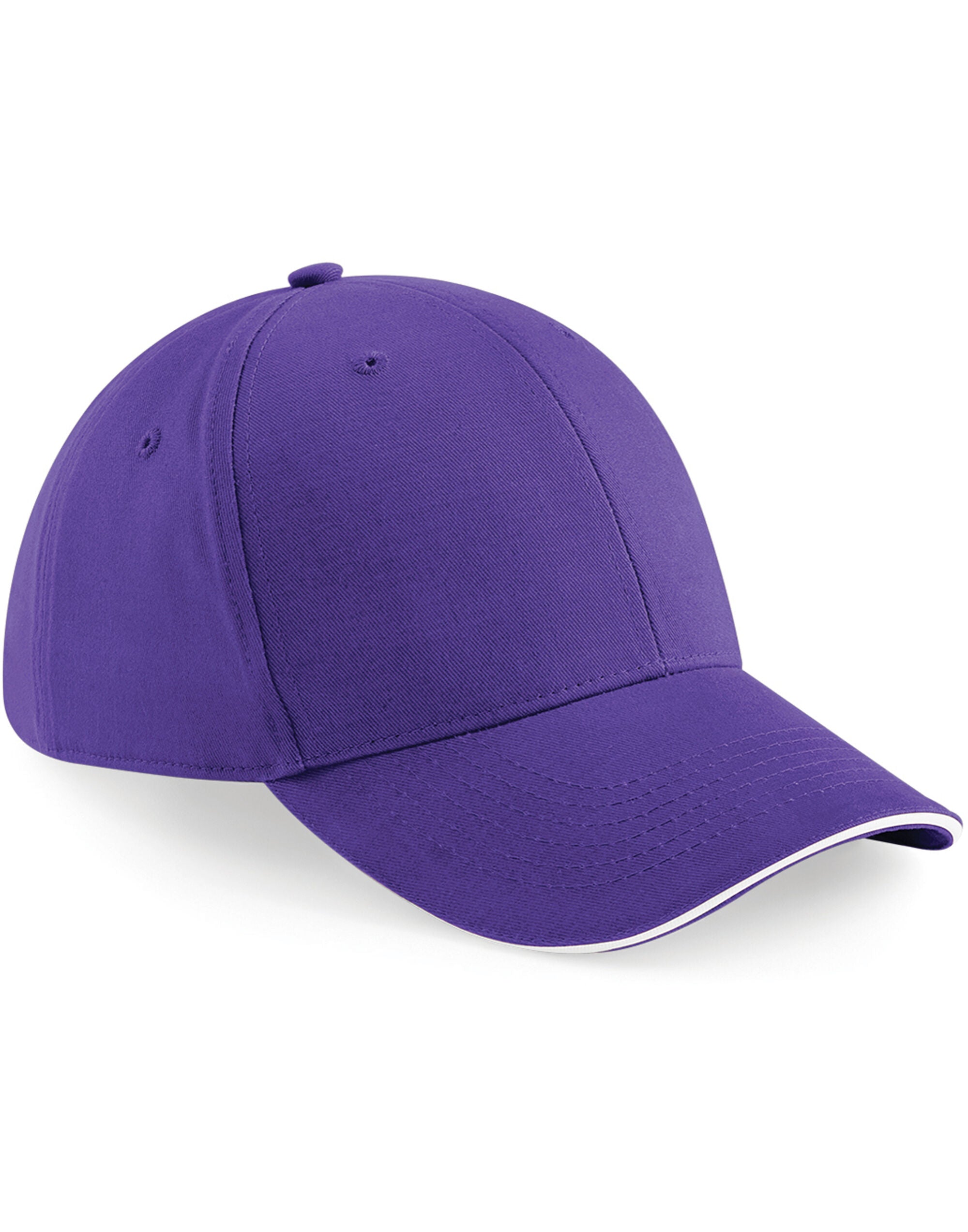 Beechfield Athleisure 6 Panel Cap B20 - Purple White O S - Customisable Caps