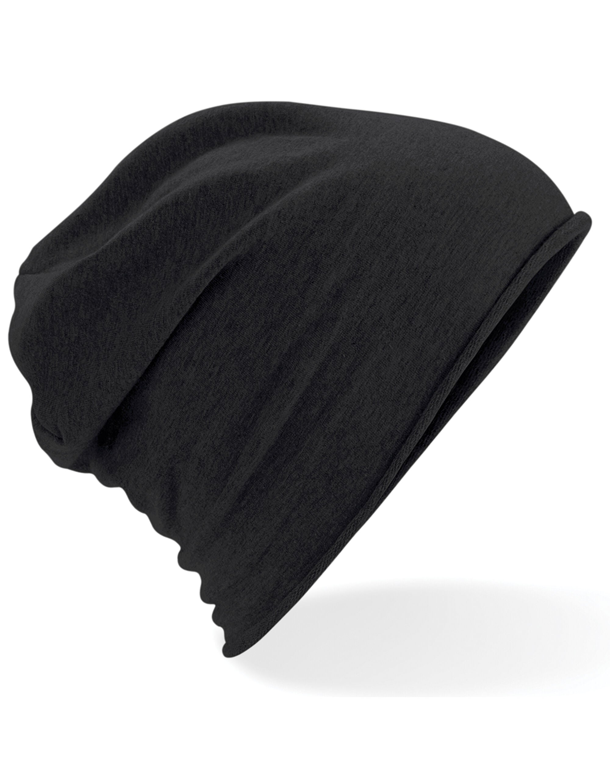 Beechfield Jersey Beanie B361 - Black O S - Customisable Beanies