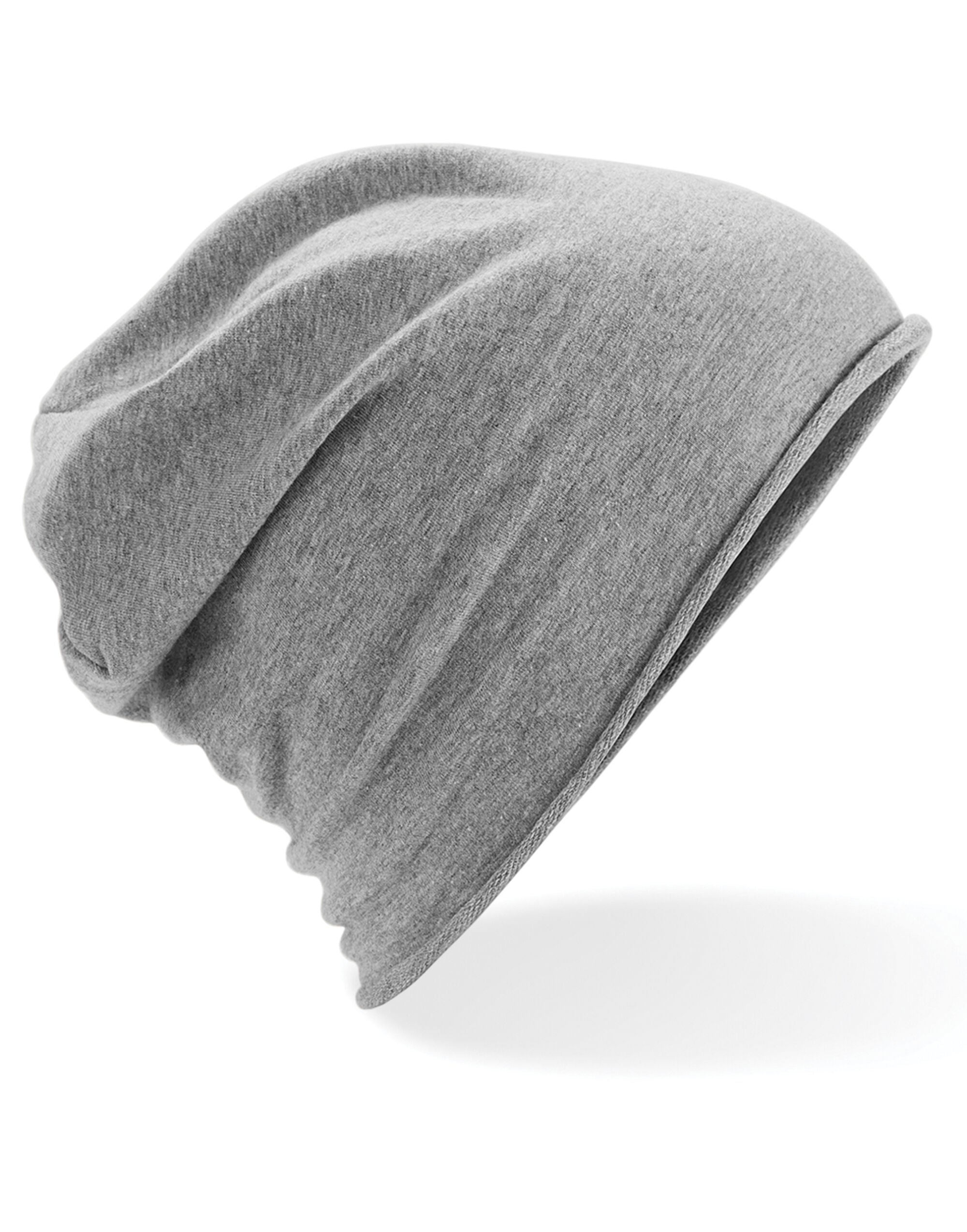 Beechfield Jersey Beanie B361 - Heather Grey O S - Customisable Beanies