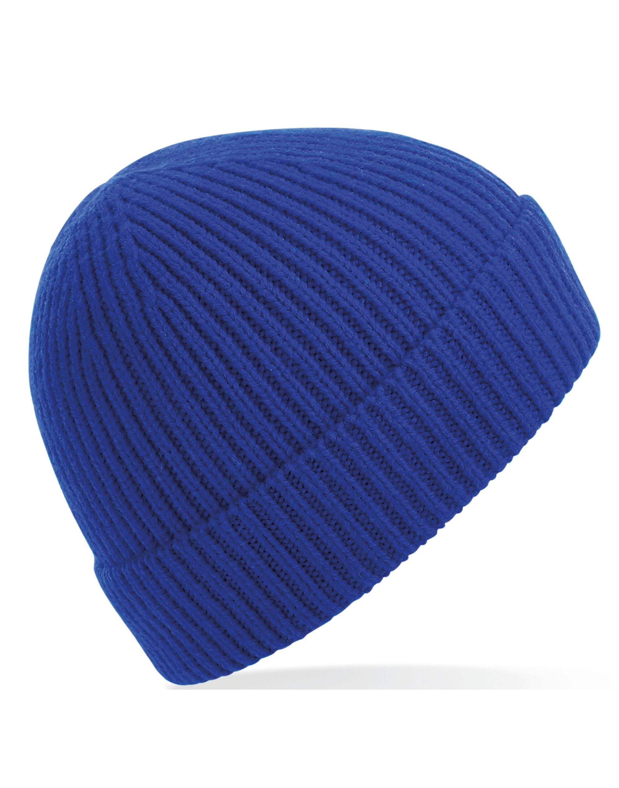 Beechfield Engineered Knit Ribbed Beanie B380 - Bright Royal O S - Customisable Beanies