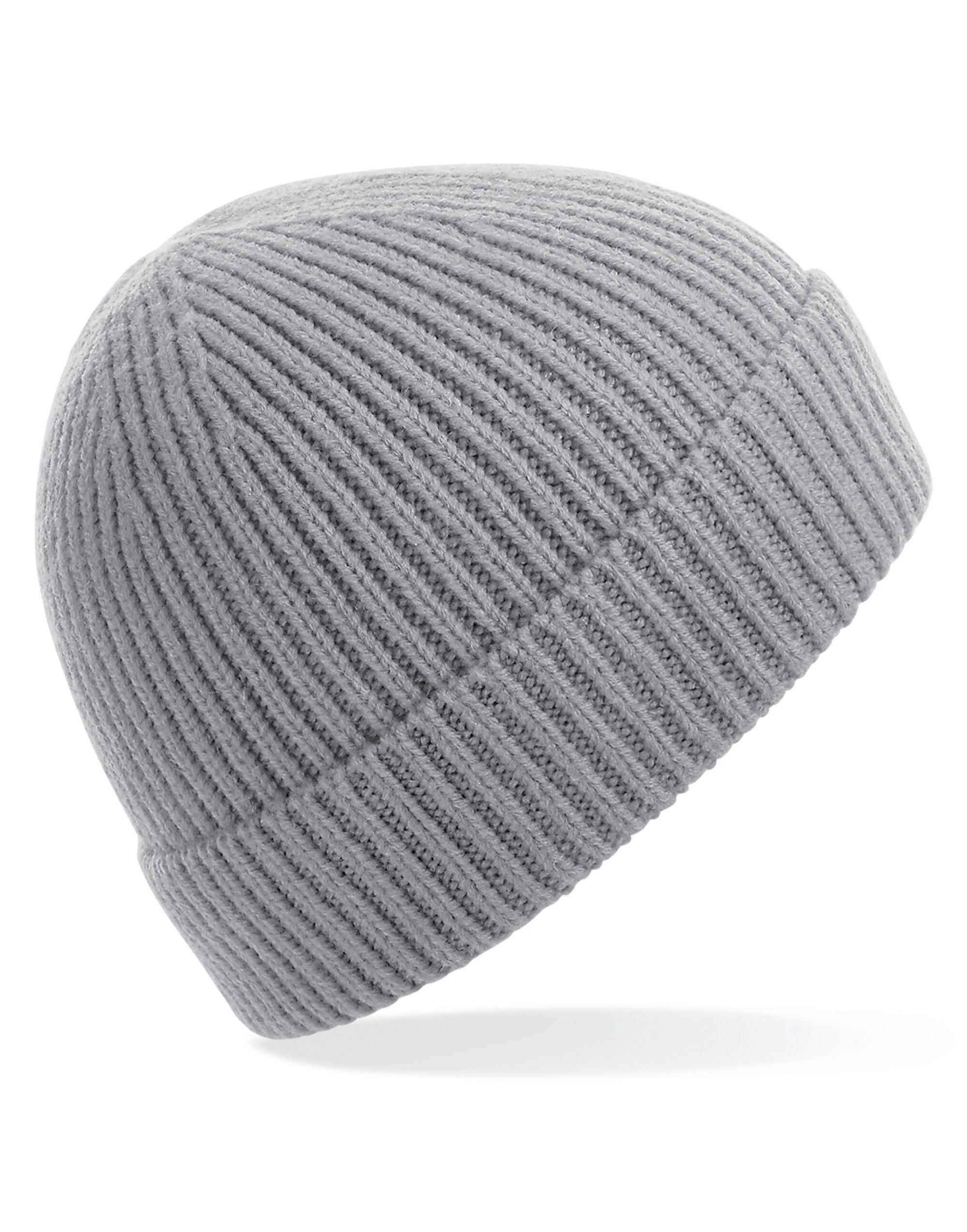 Beechfield Engineered Knit Ribbed Beanie B380 - Light Grey O S - Customisable Beanies