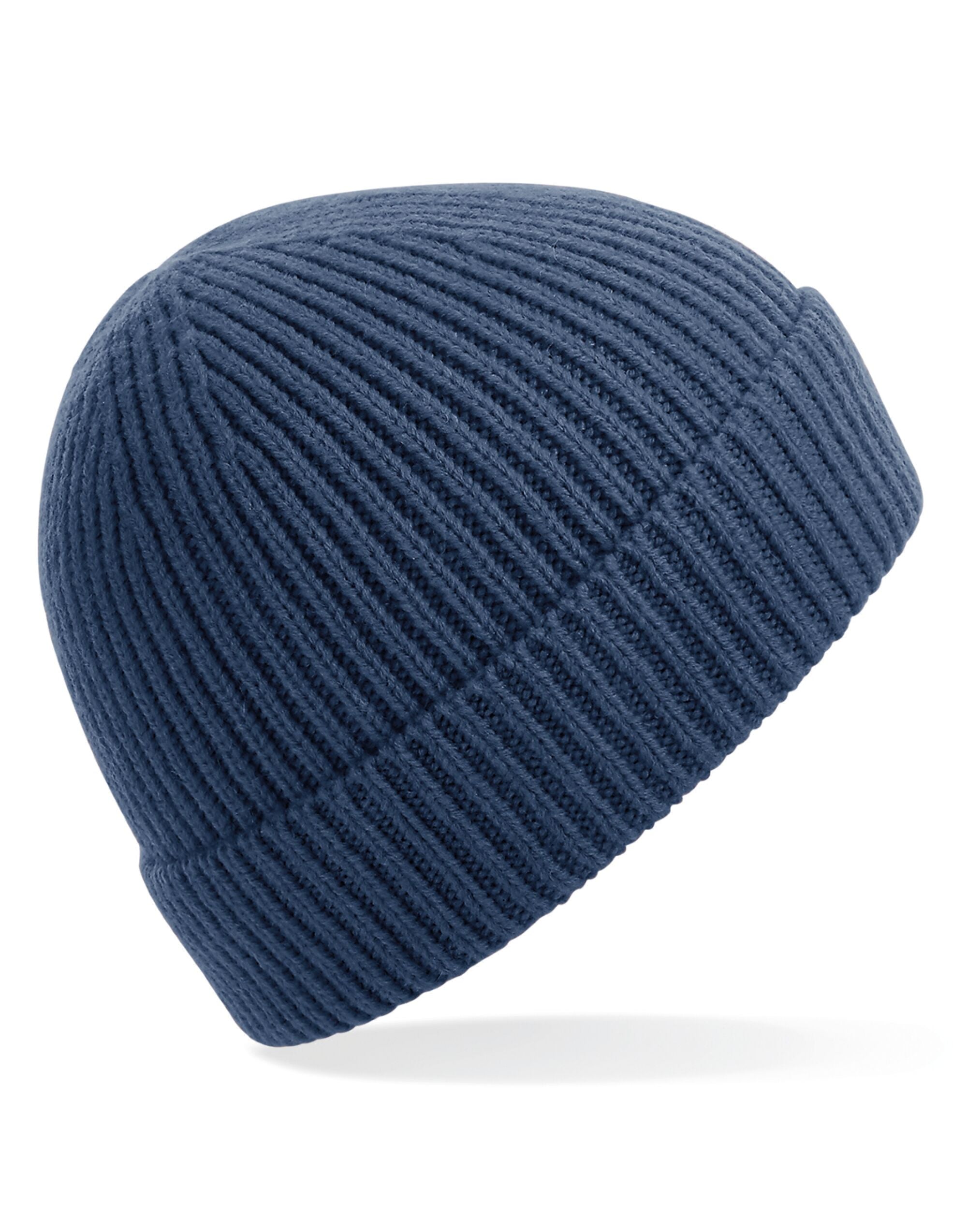 Beechfield Engineered Knit Ribbed Beanie B380 - Steel Blue O S - Customisable Beanies
