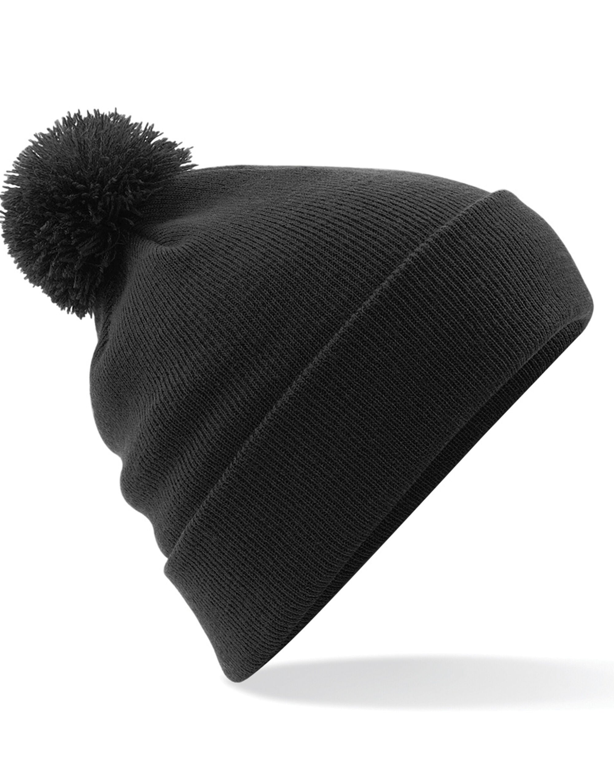 Beechfield Original Pom Pom Beanie B426 - Black O S - Customisable Beanies