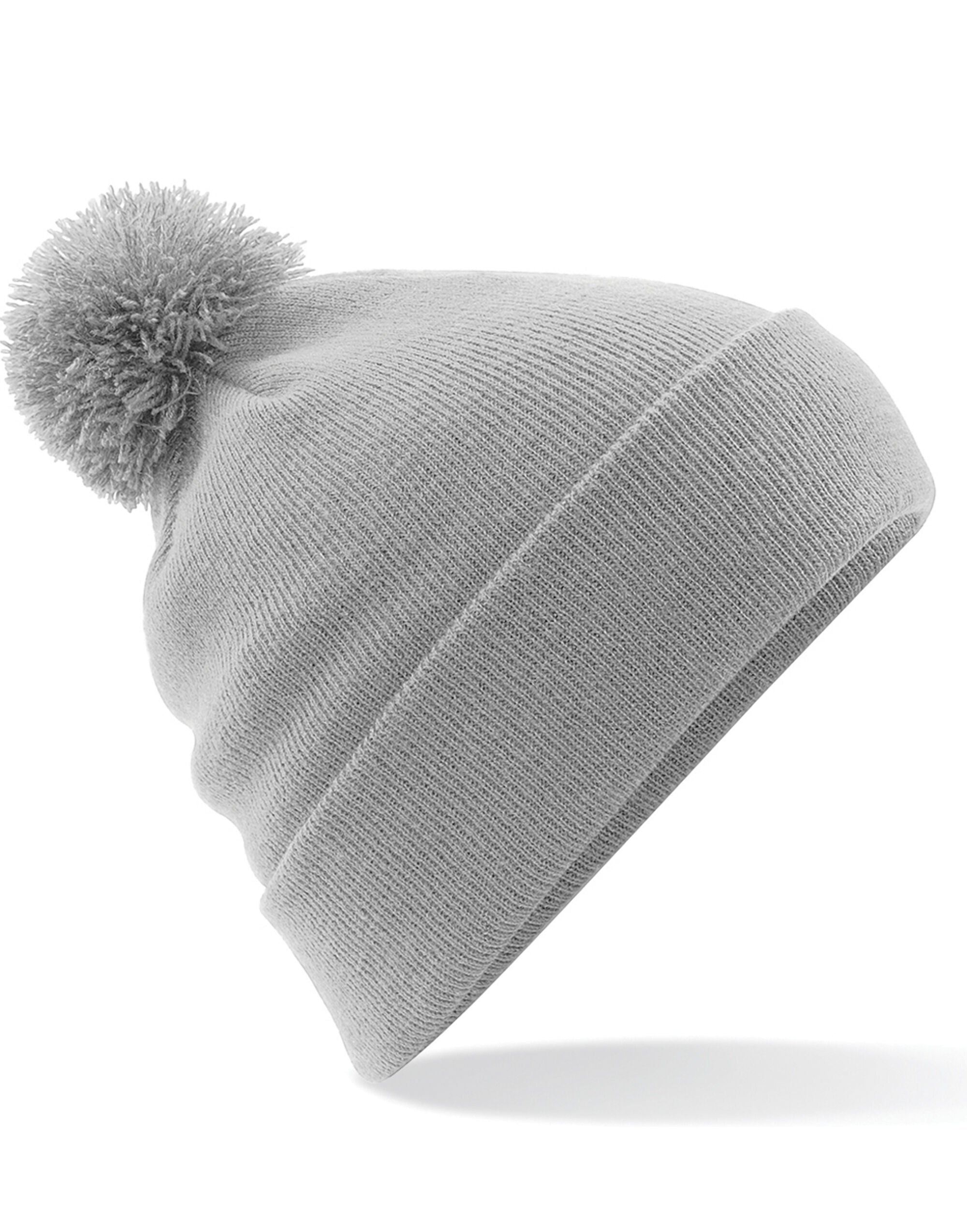Beechfield Original Pom Pom Beanie B426 - Light Grey O S - Customisable Beanies
