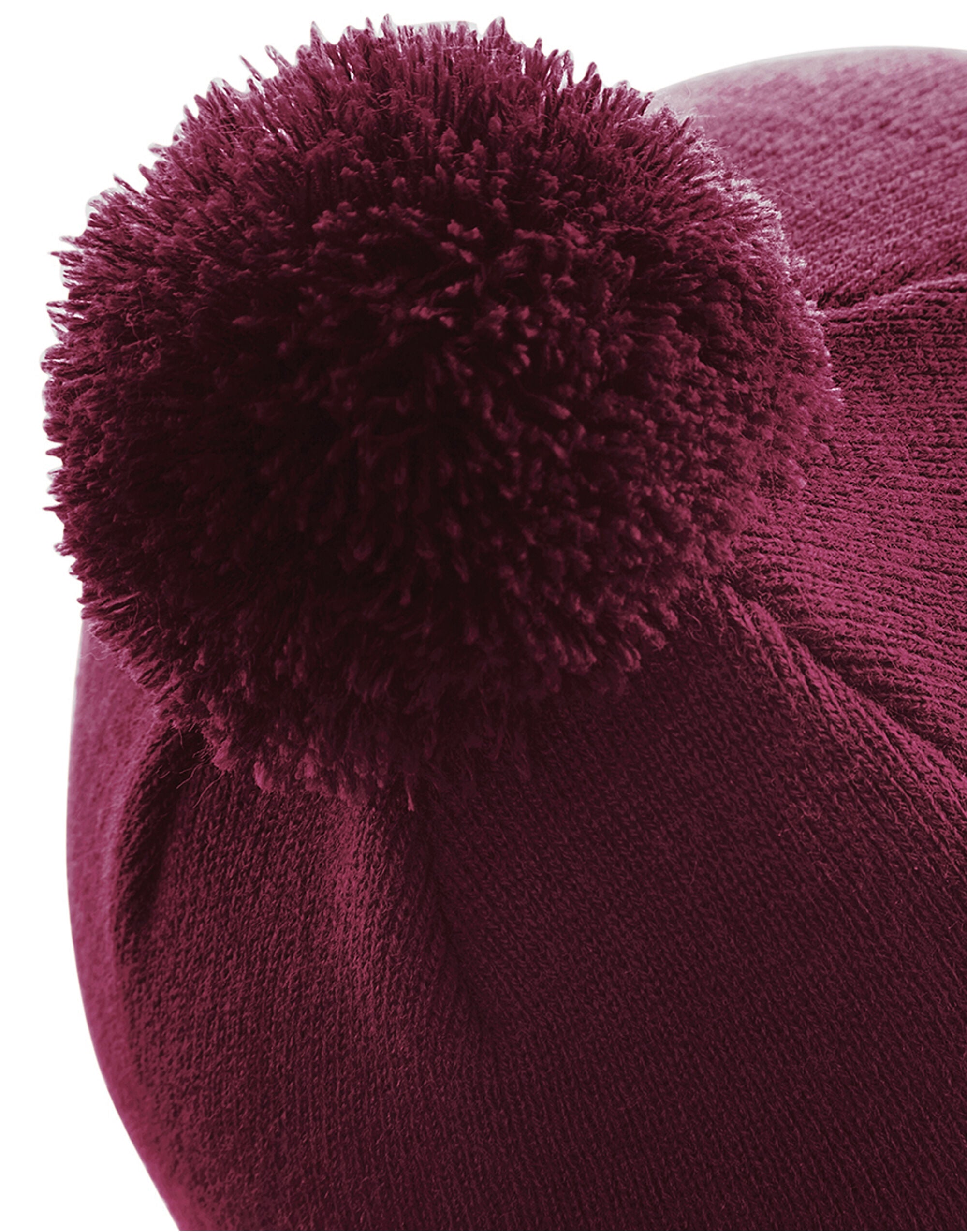 Beechfield Original Pom Pom Beanie B426 - Burgundy O S - Customisable Beanies