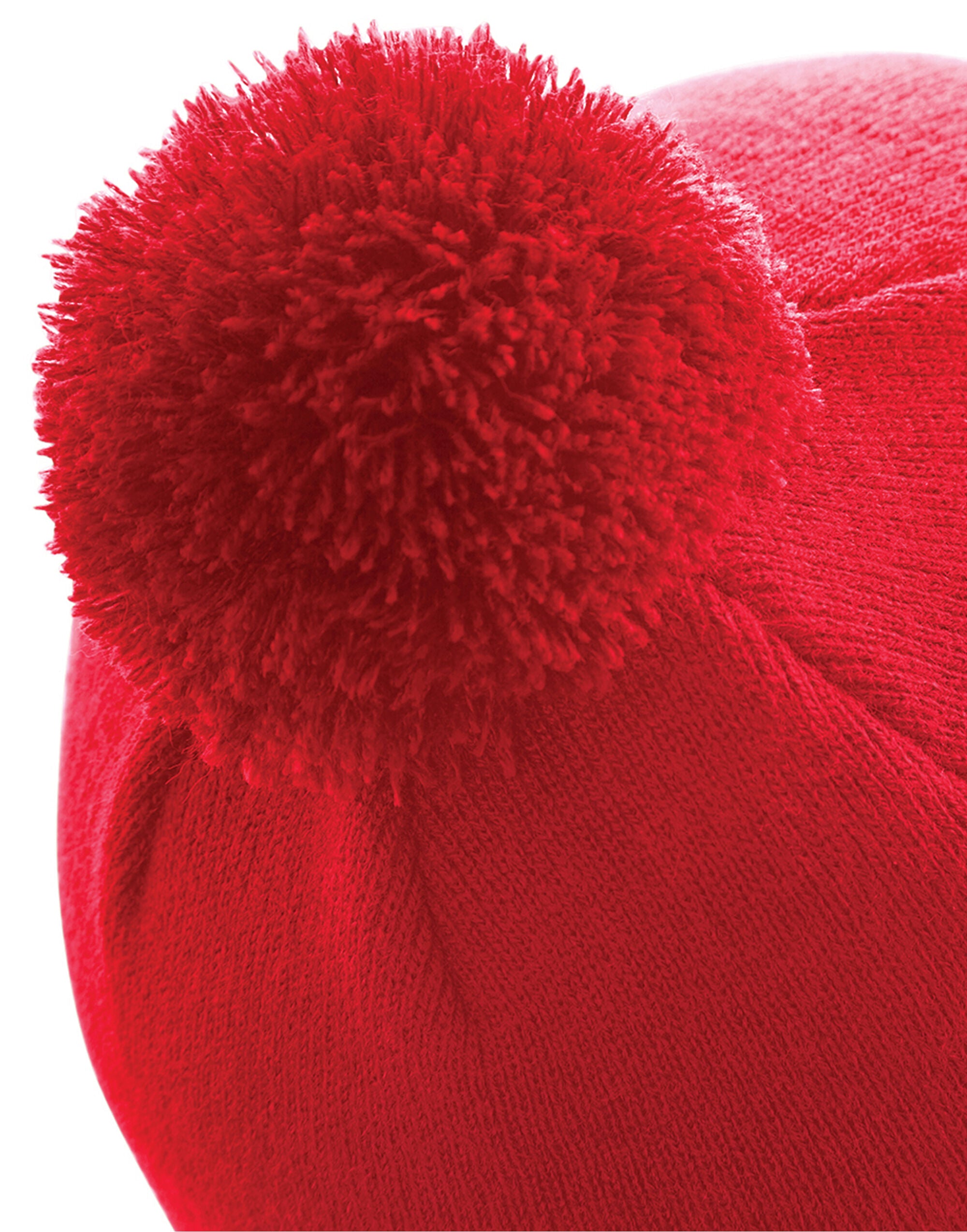 Beechfield Original Pom Pom Beanie B426 - Classic Red O S - Customisable Beanies
