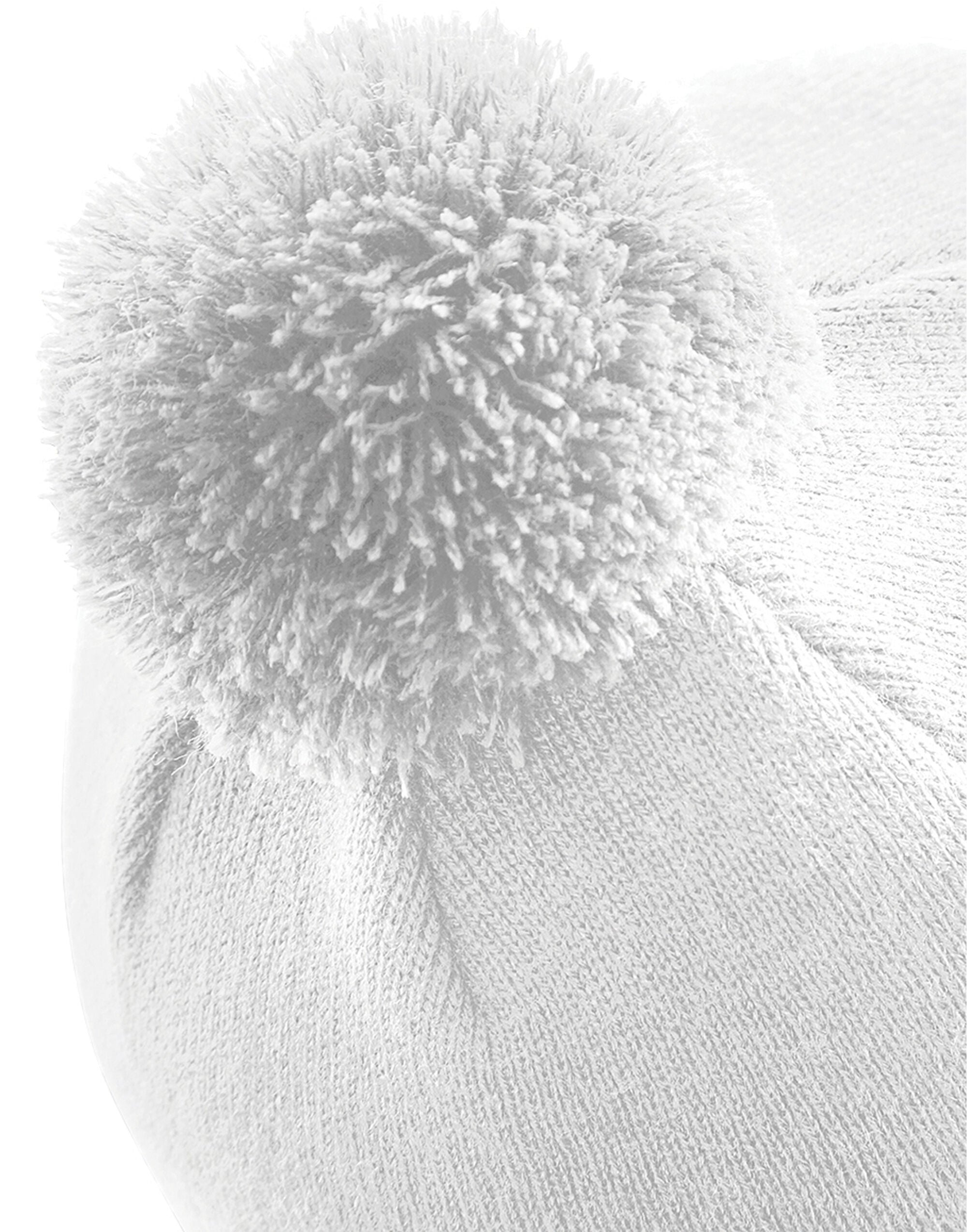 Beechfield Original Pom Pom Beanie B426 - White O S - Customisable Beanies