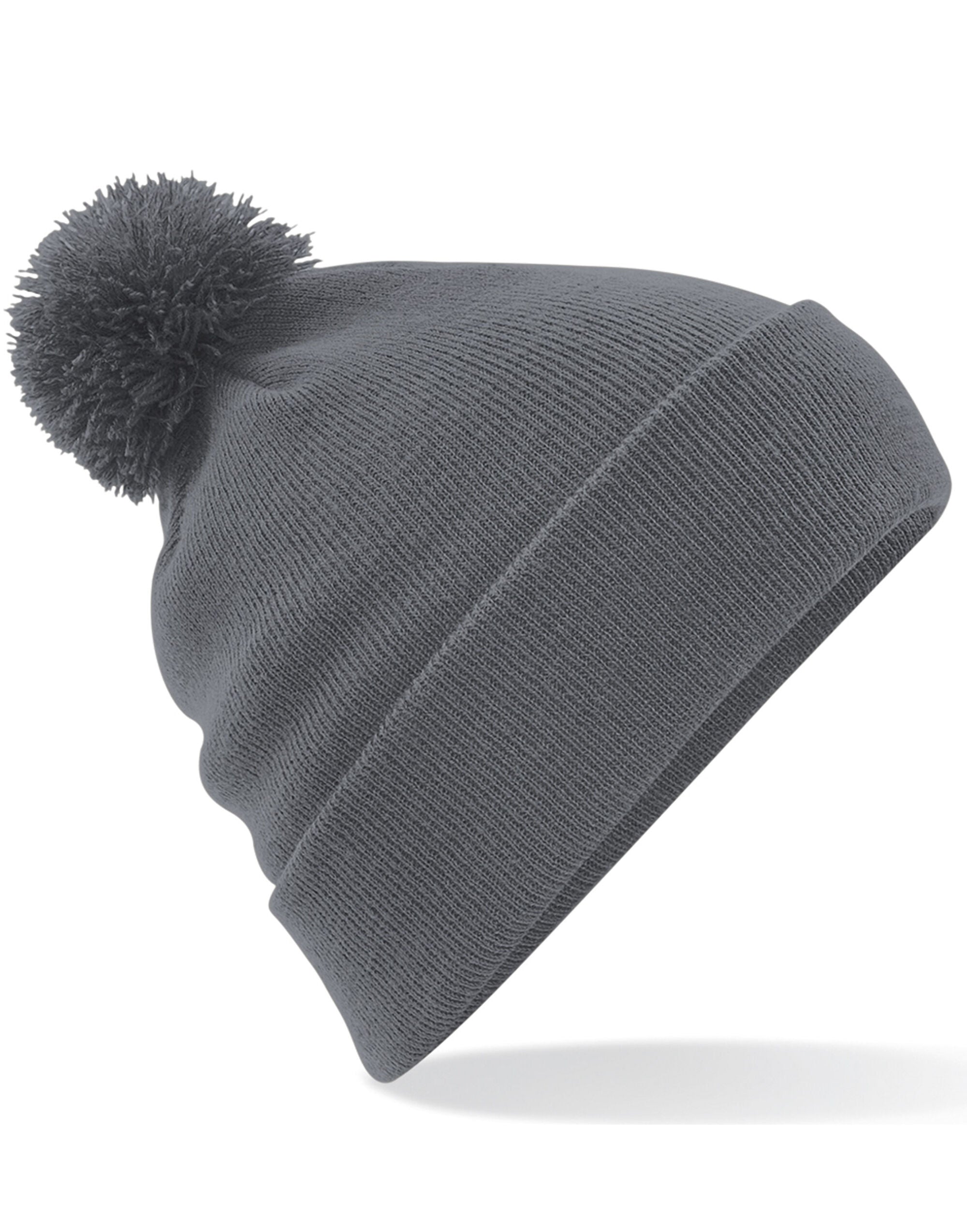 Beechfield Original Pom Pom Beanie B426 - Graphite Grey O S - Customisable Beanies