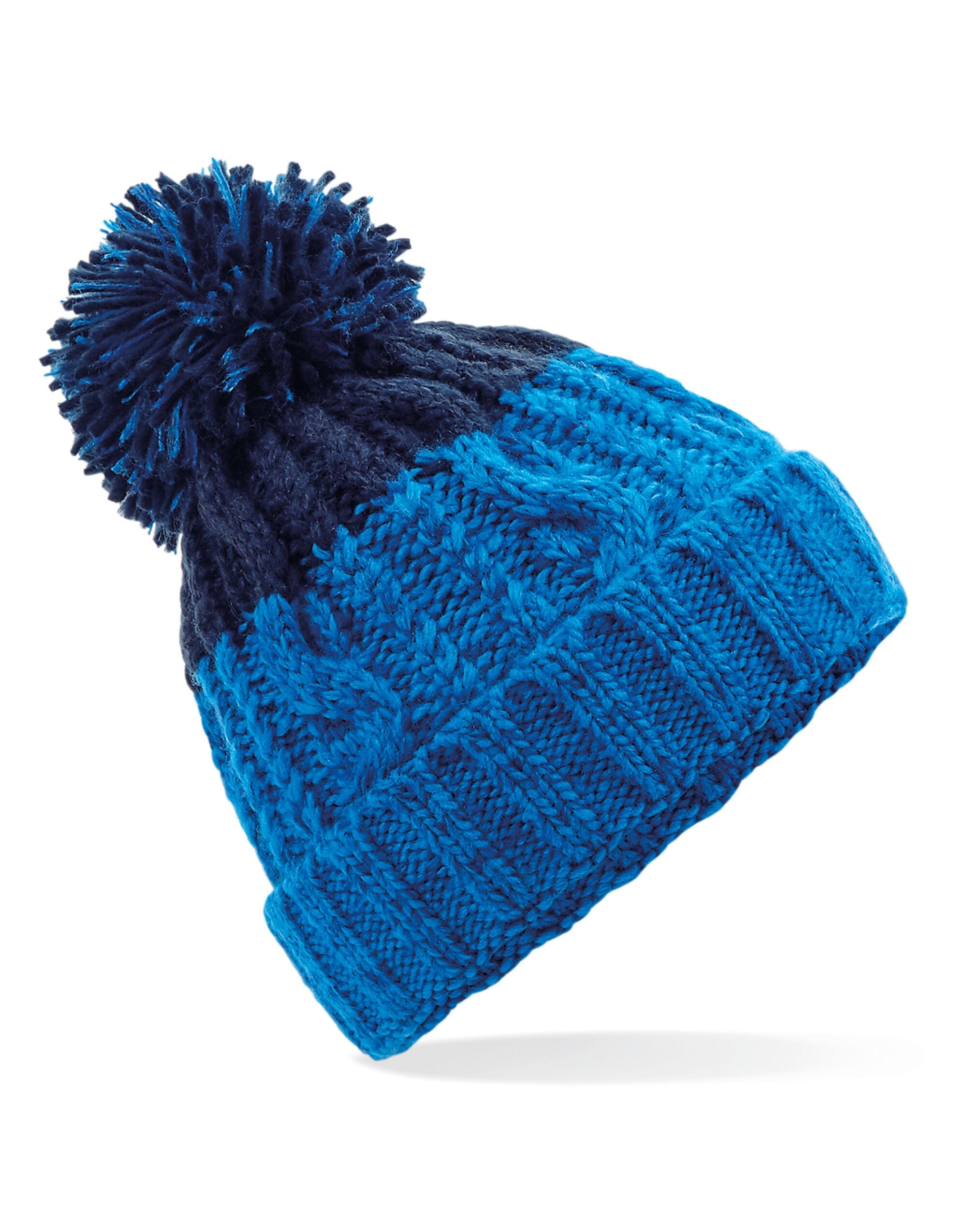 Beechfield Apres Beanie B437 - Azure Blue Oxford Navy O S - Customisable Beanies