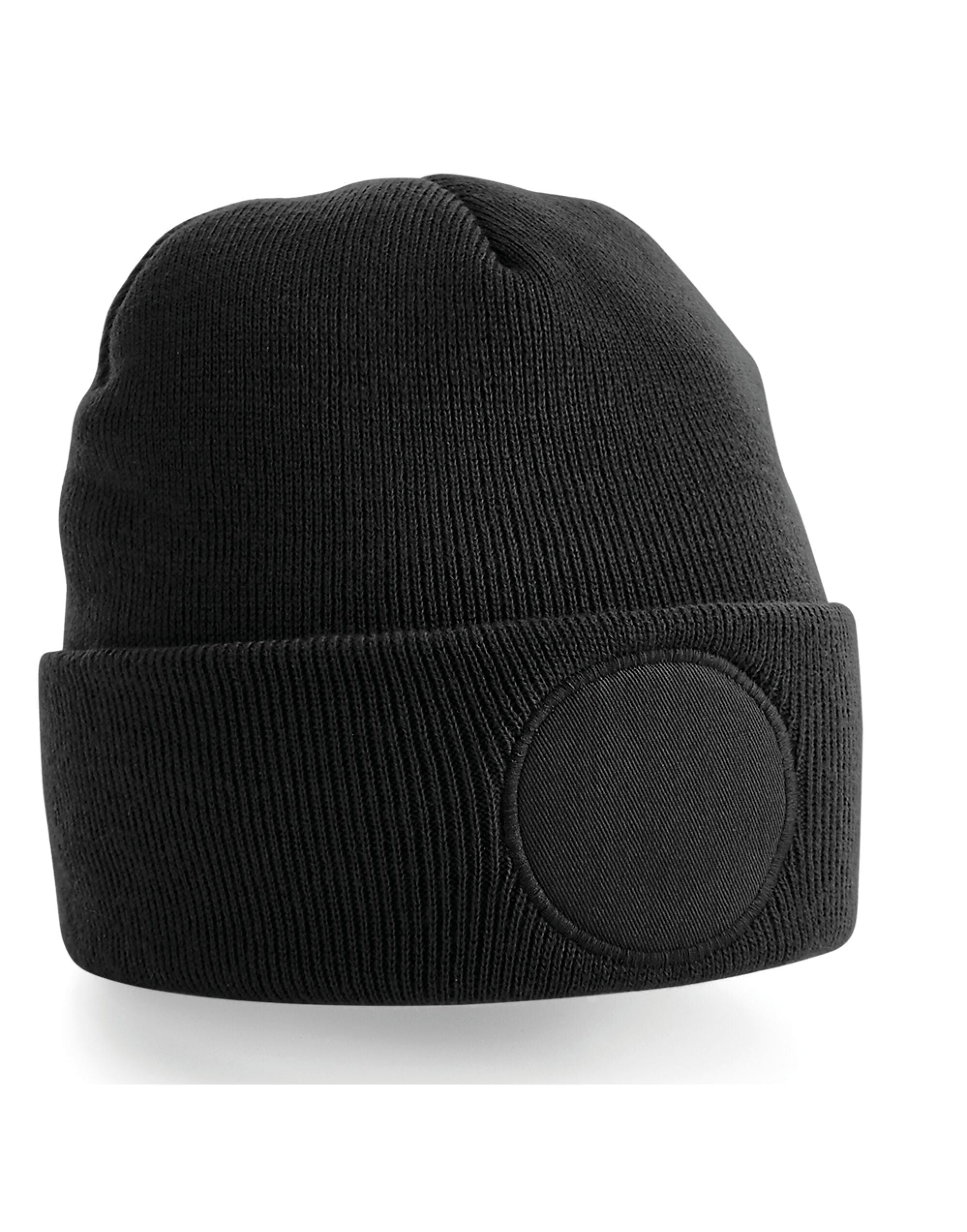 Beechfield Circular Patch Beanie B446 - Black O S - Customisable Beanies