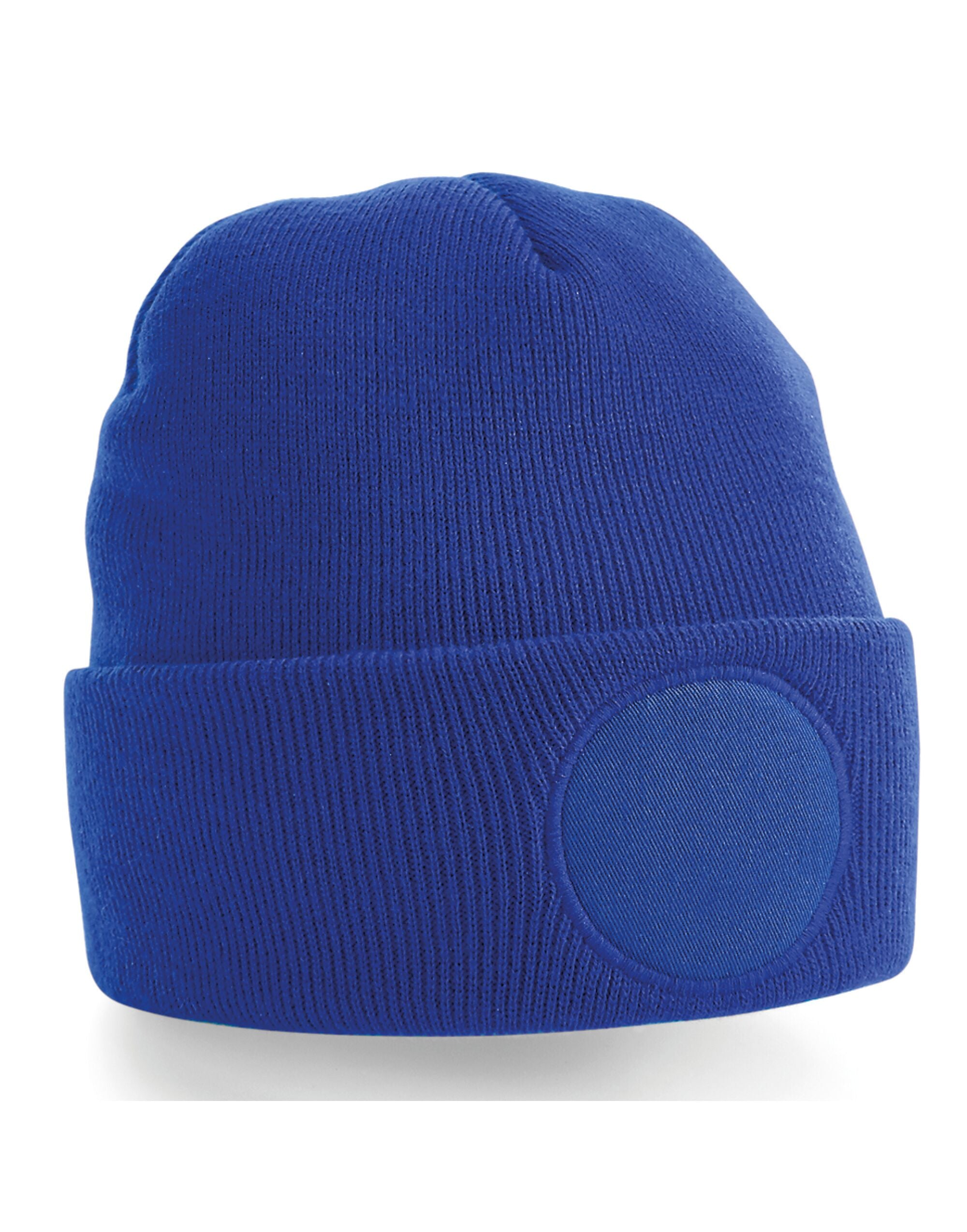 Beechfield Circular Patch Beanie B446 - Bright Royal O S - Customisable Beanies