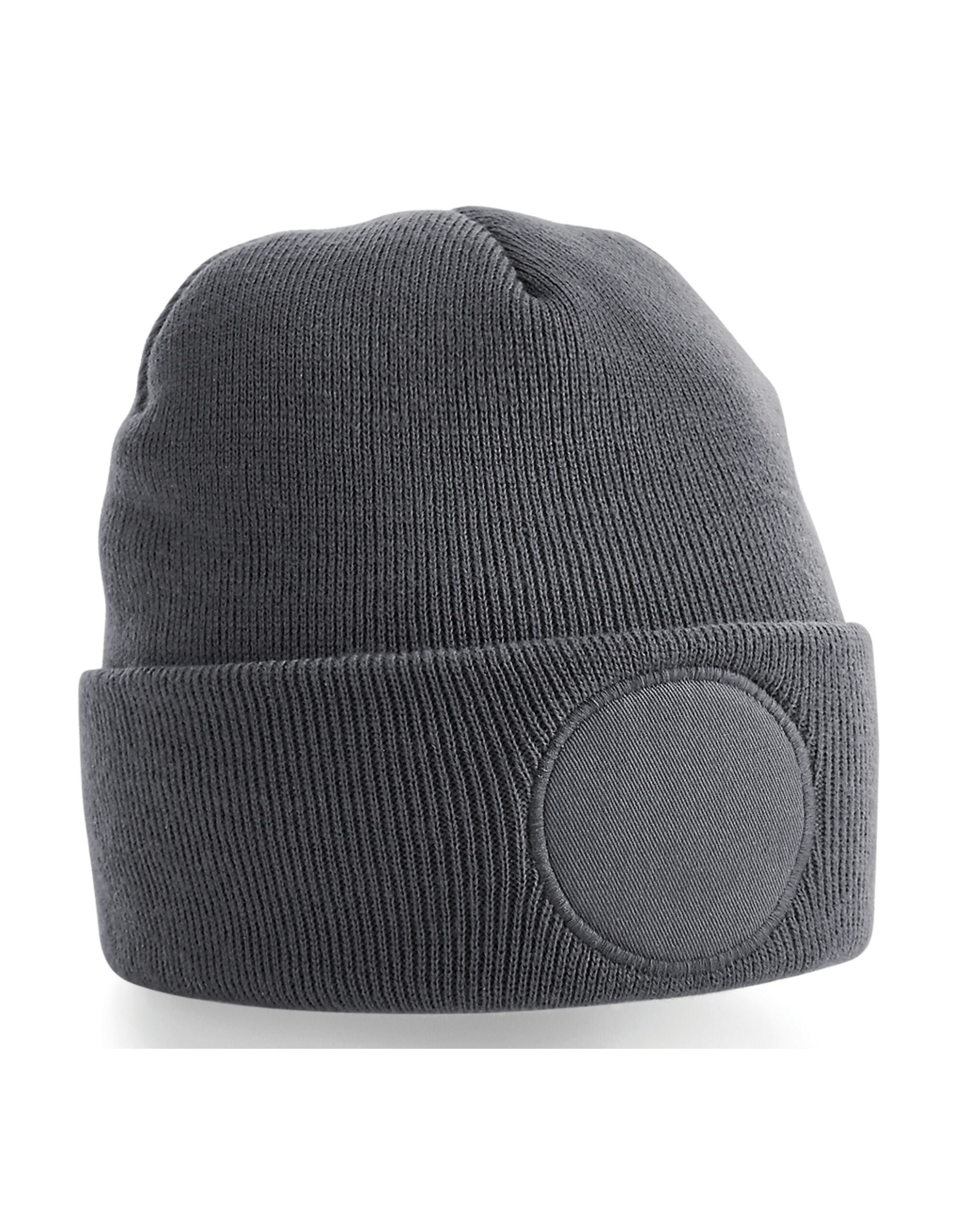 Beechfield Circular Patch Beanie B446 - Graphite O S - Customisable Beanies