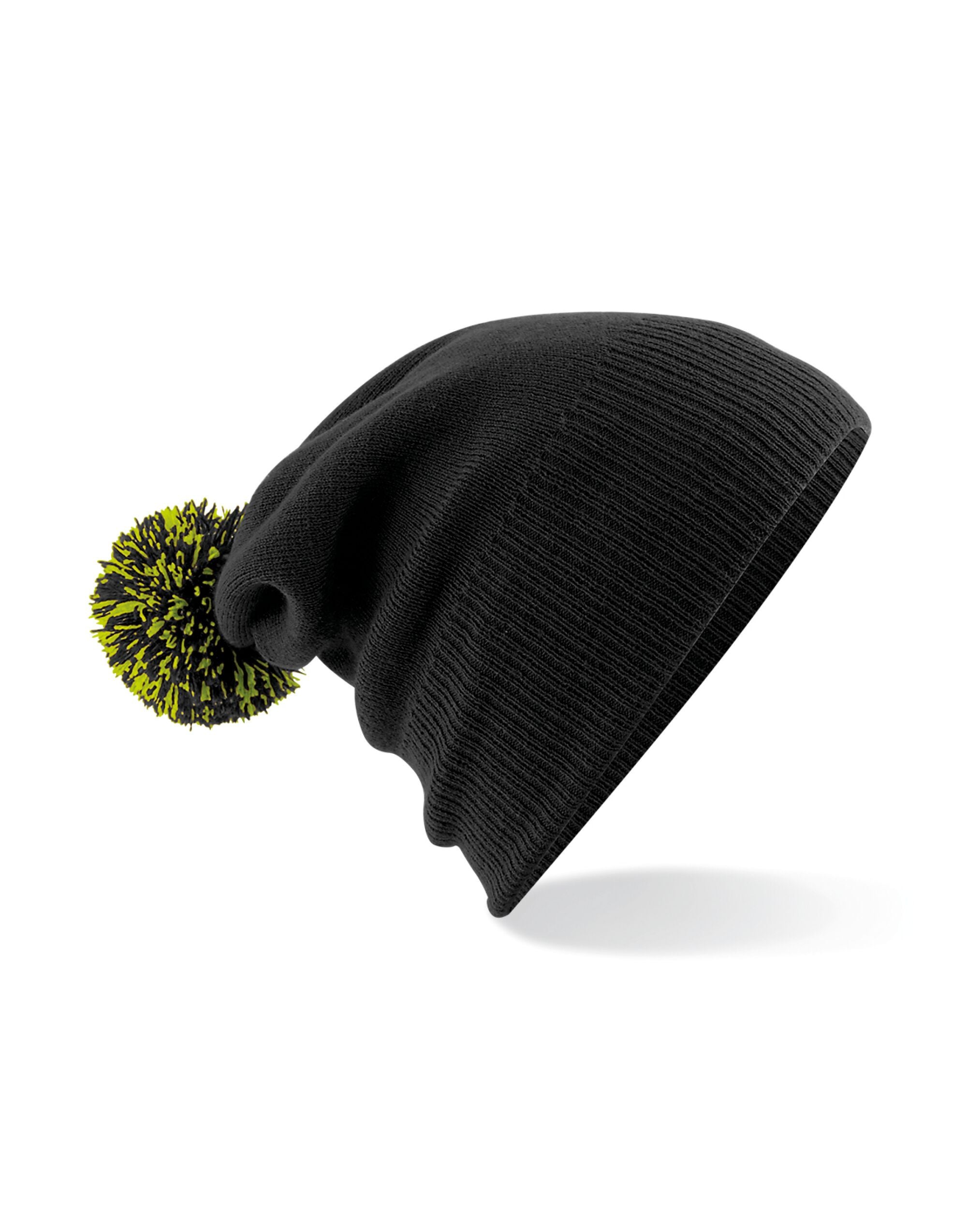 Beechfield Snowstar® Beanie B450 - Black Lime Green O S - Customisable Beanies