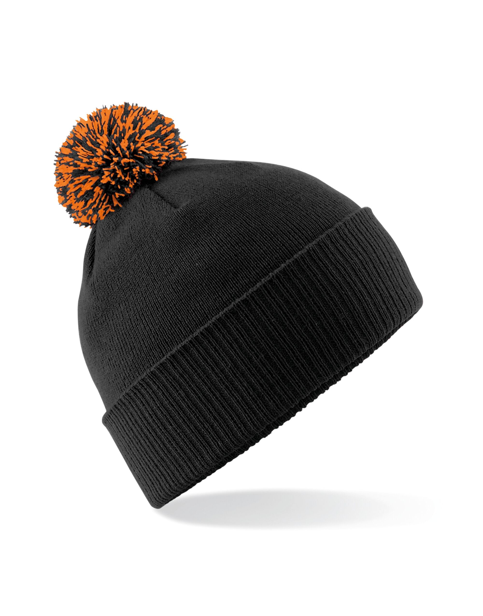 Beechfield Snowstar® Beanie B450 - Black Orange O S - Customisable Beanies