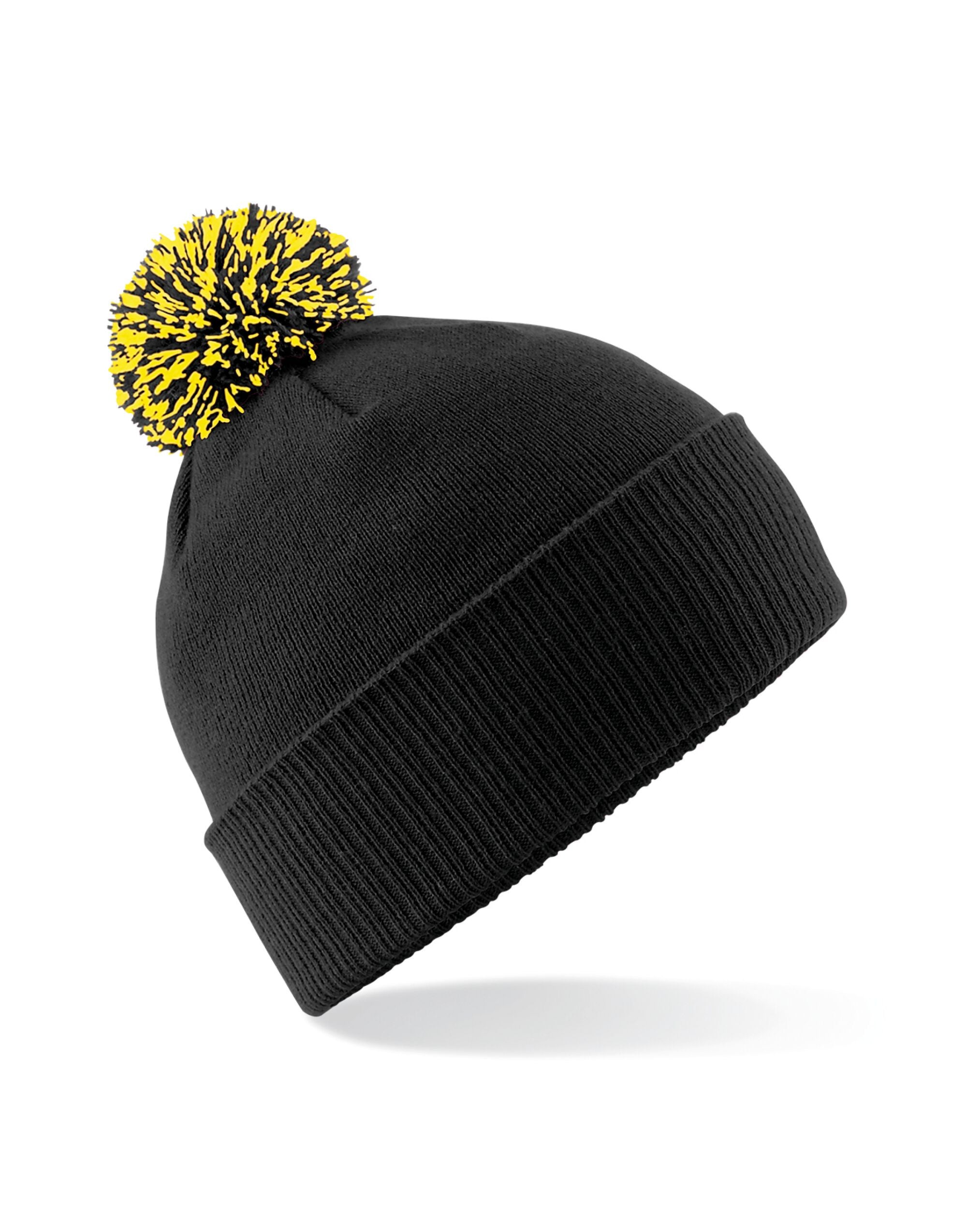 Beechfield Snowstar® Beanie B450 - Black Yellow O S - Customisable Beanies