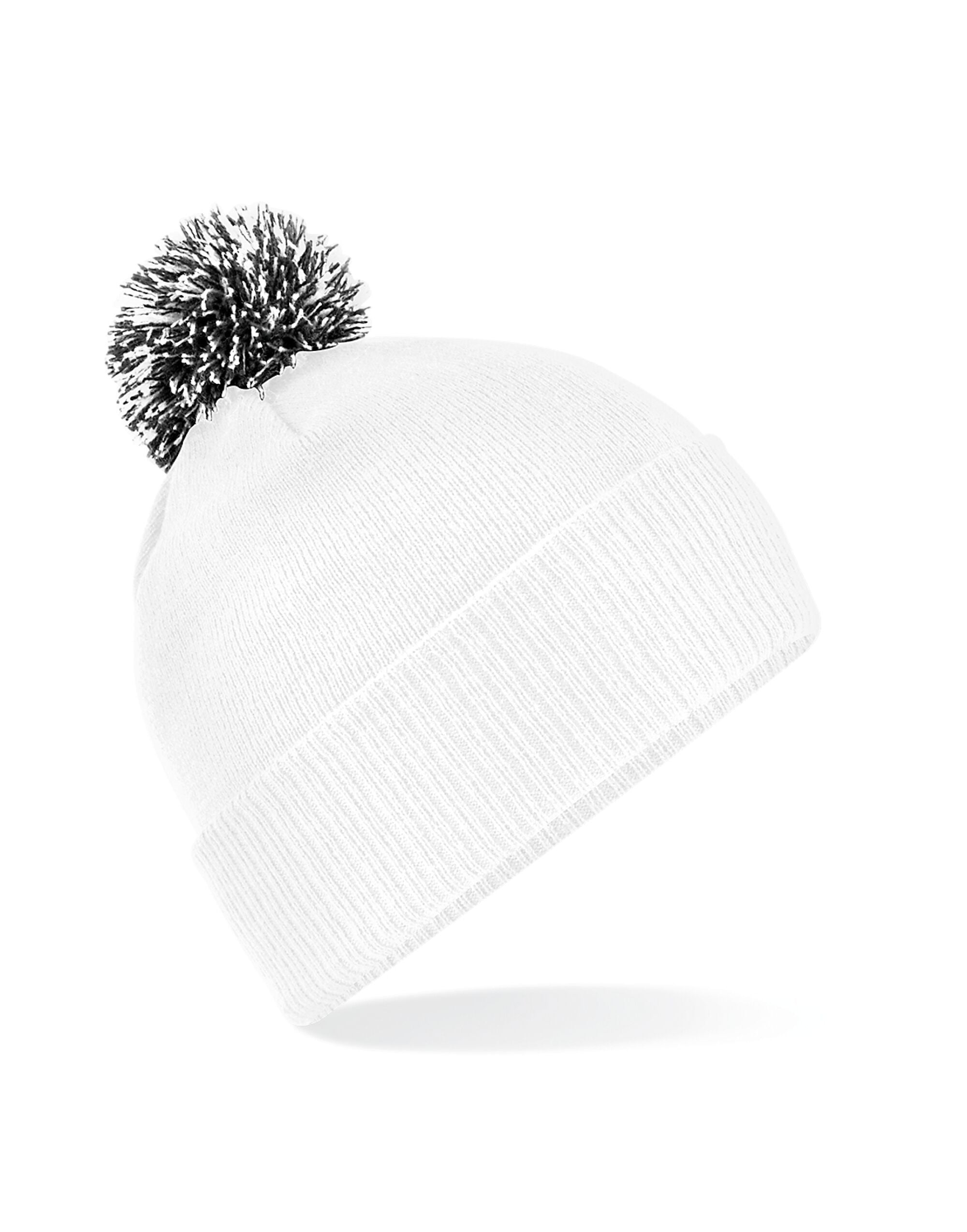 Beechfield Snowstar® Beanie B450 - White Black O S - Customisable Beanies