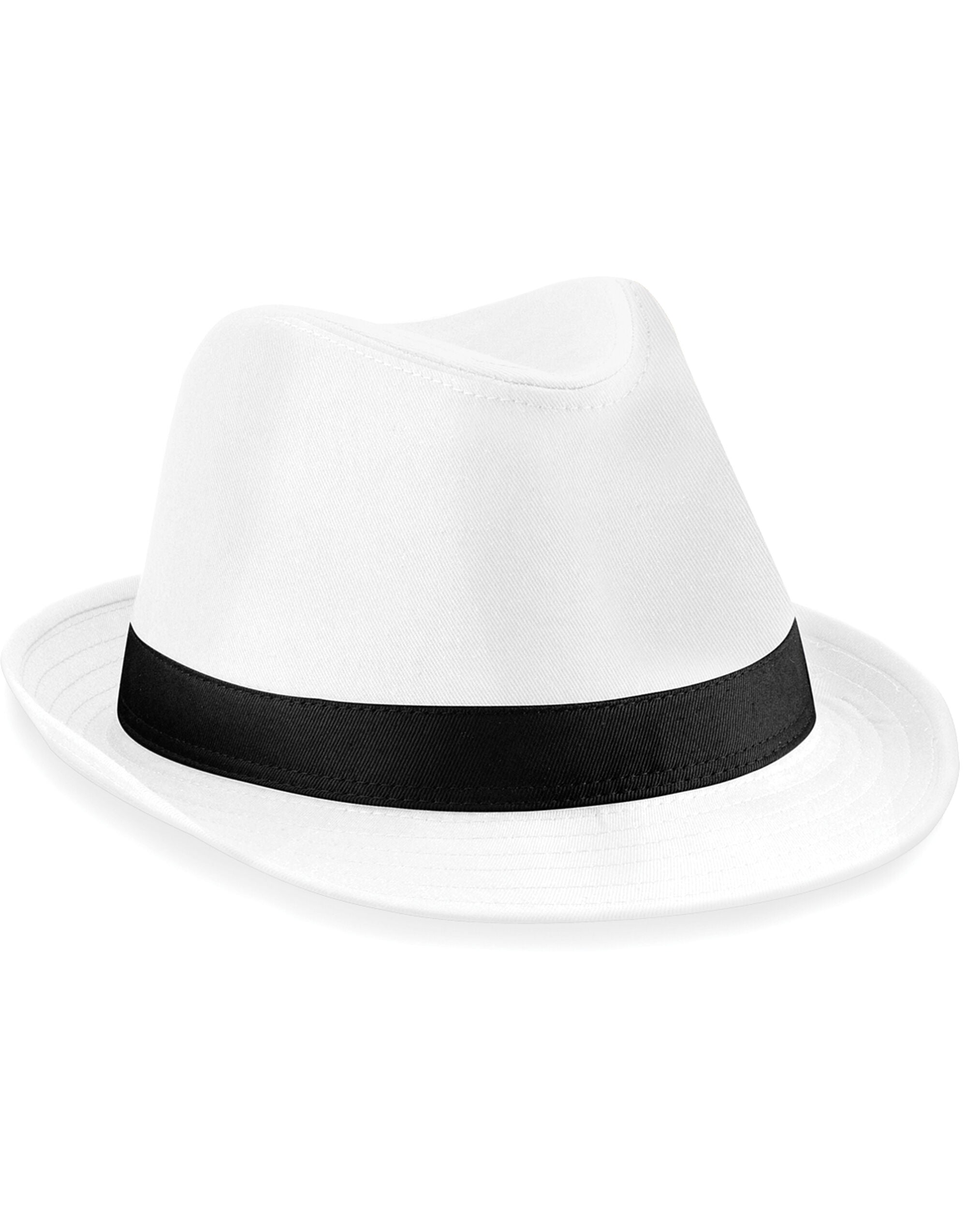 Beechfield Fedora B630 - White Black - Customisable Beanies