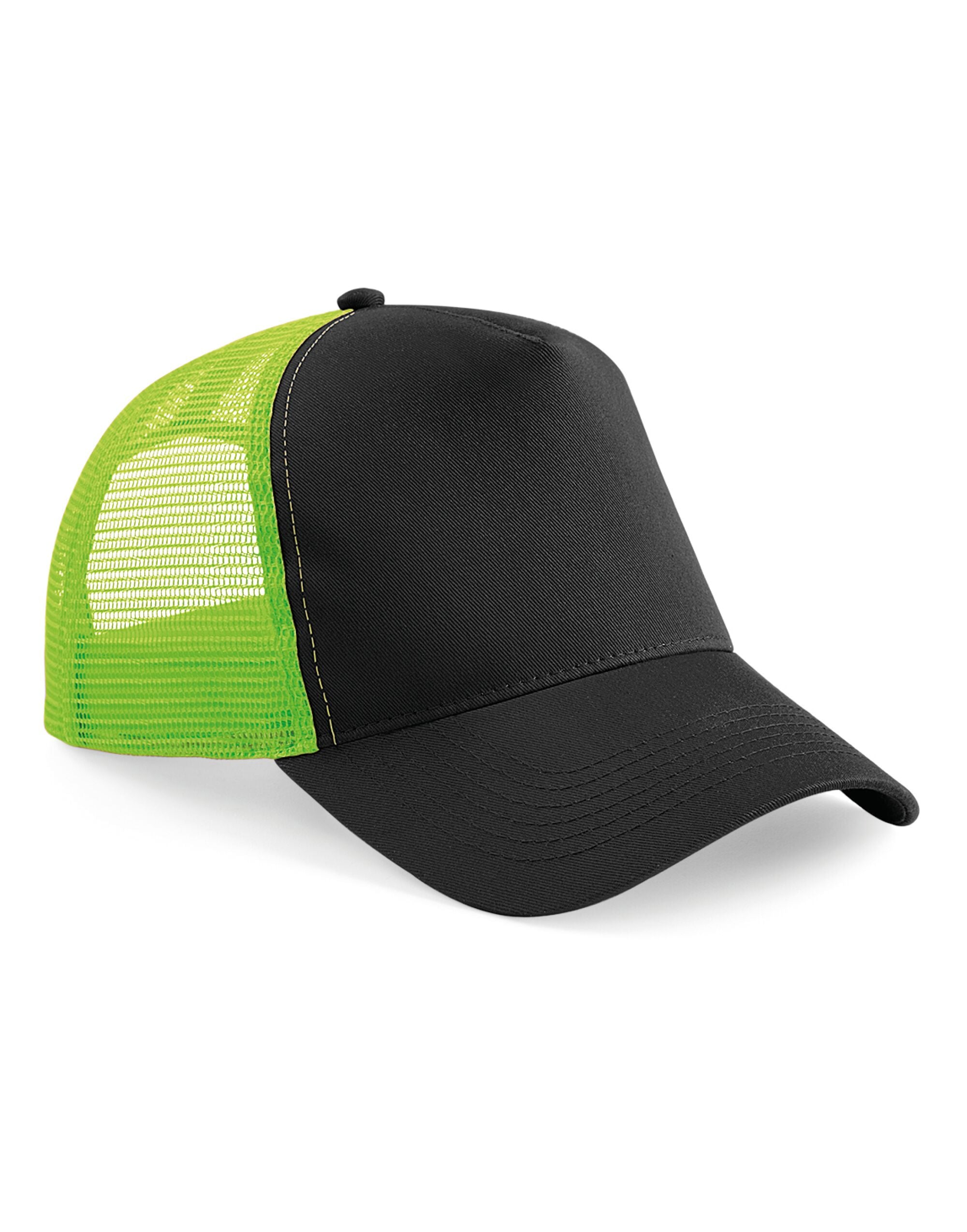 Beechfield Snapback Trucker B640 - Black Lime Green O S - Customisable Caps