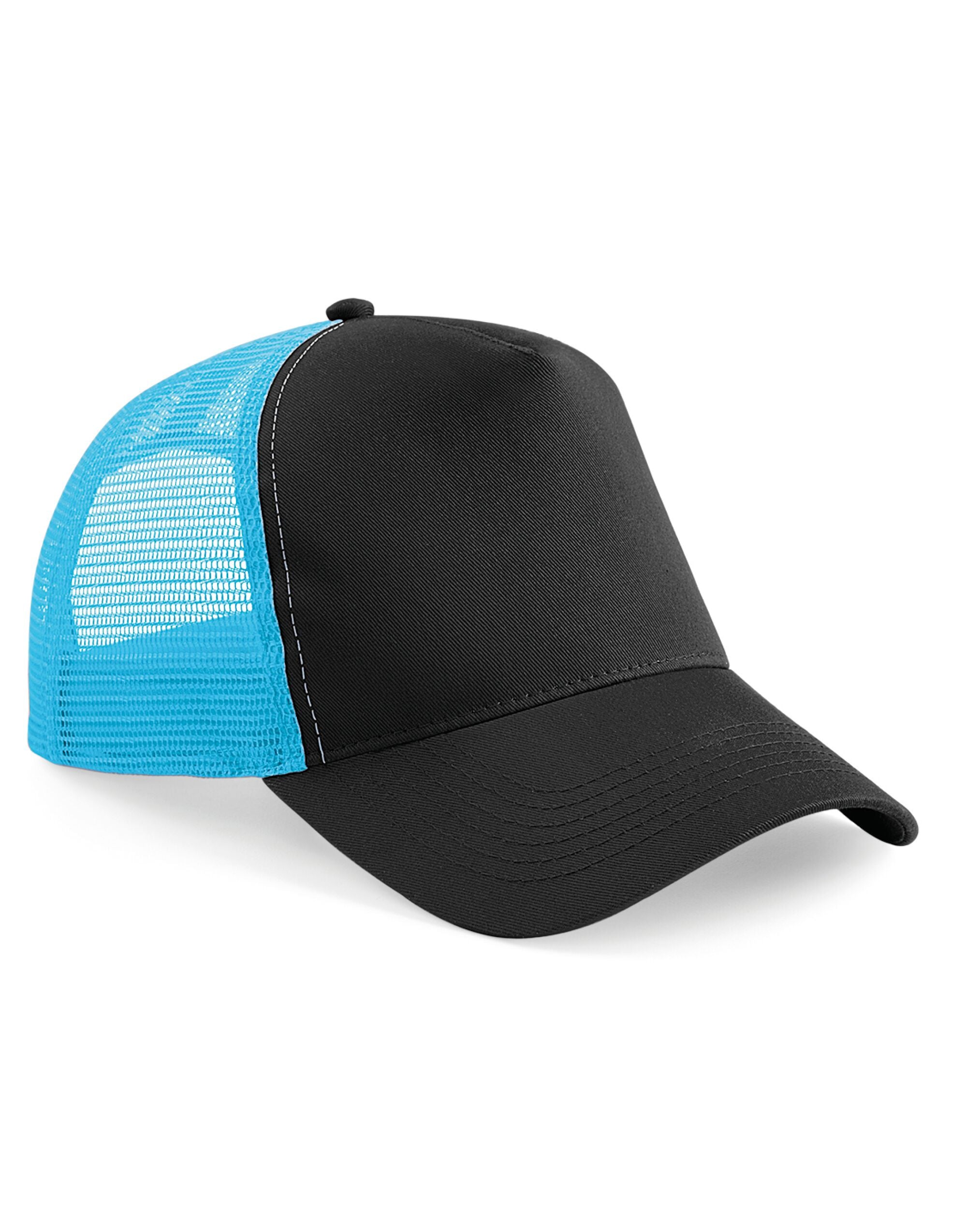 Beechfield Snapback Trucker B640 - Black Surf Blue O S - Customisable Caps