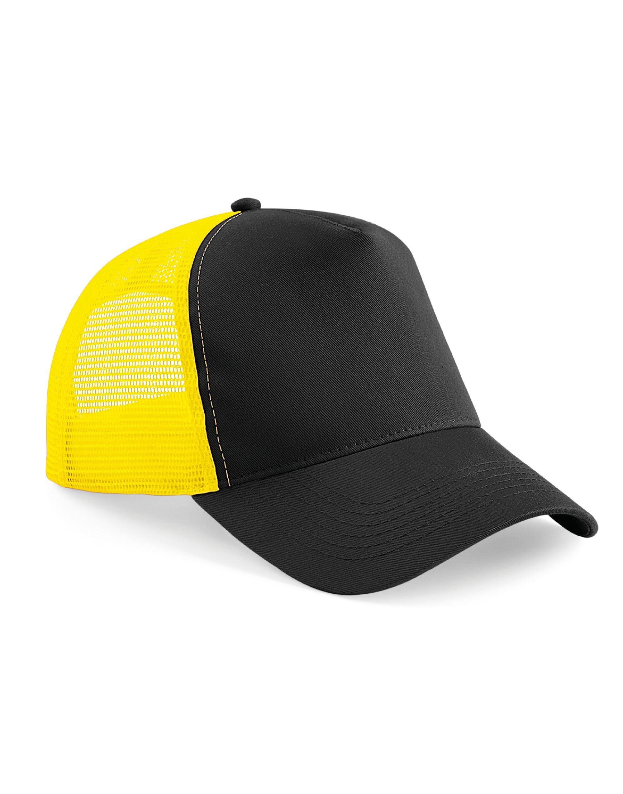 Beechfield Snapback Trucker B640 - Black Yellow O S - Customisable Caps