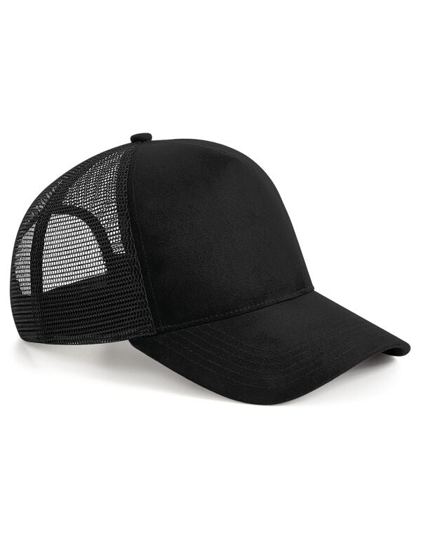 Beechfield Suede Snapback Trucker B643 - Black O S - Customisable Caps