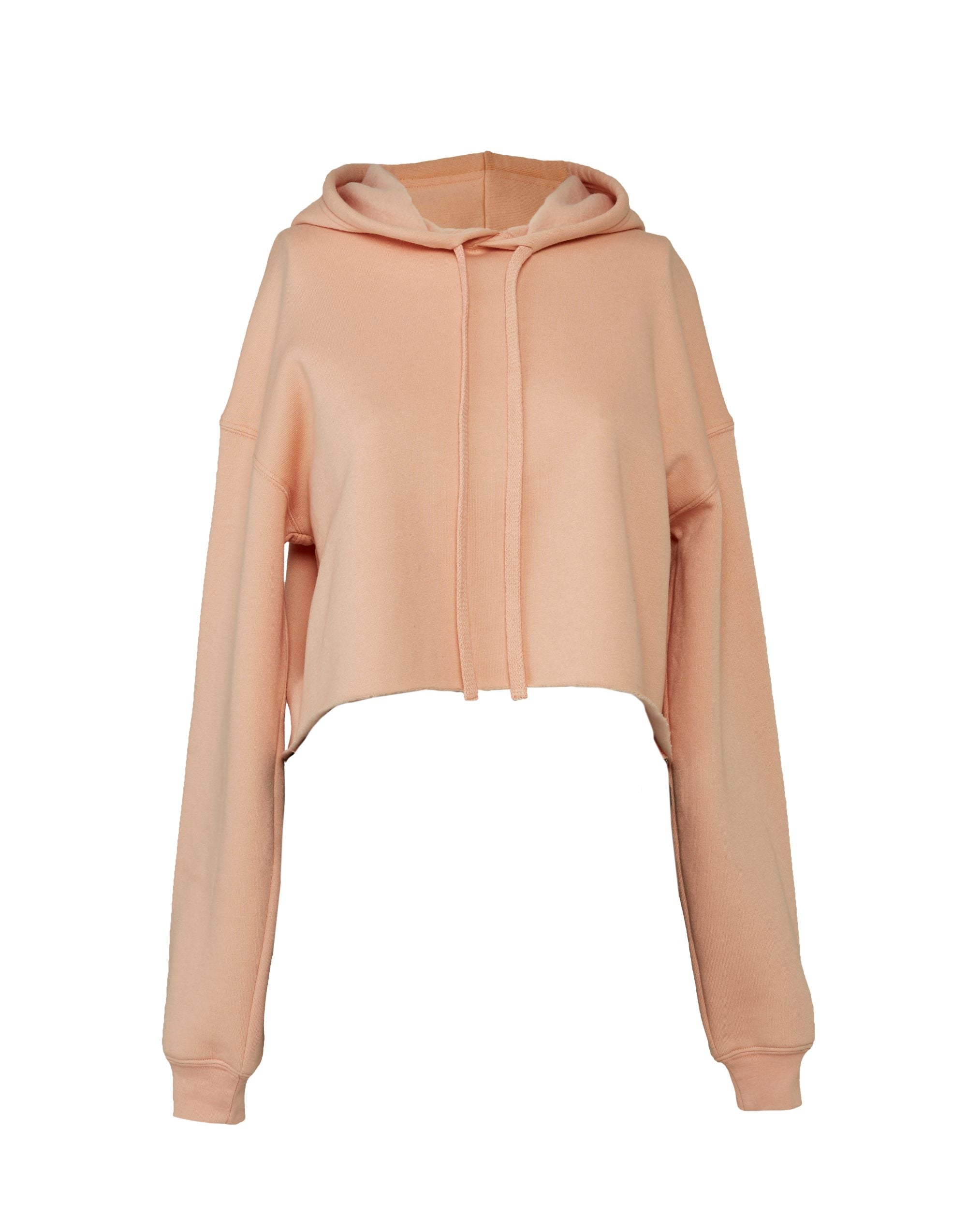 Bella Womens Cropped Fleece Hoody BE7502 - Peach - Customisable Sweatshirts