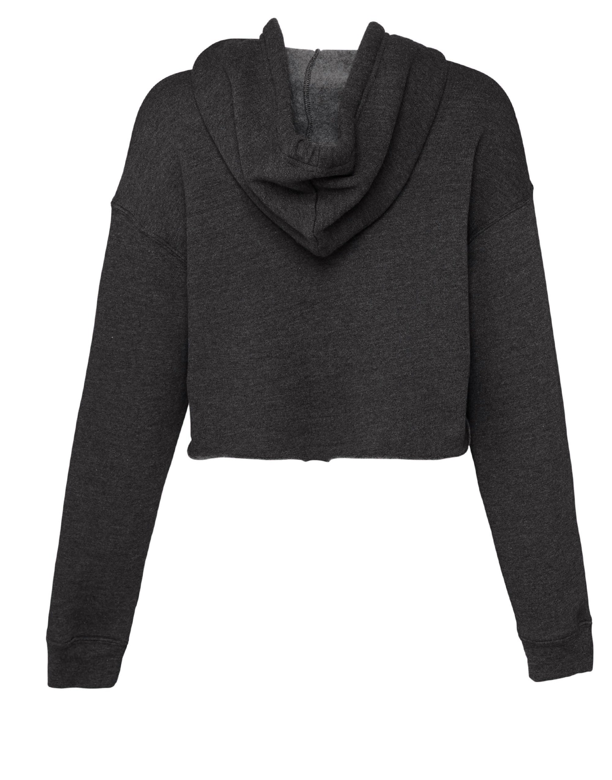 Bella Womens Cropped Fleece Hoody BE7502 - Dark Grey Heather - Customisable Sweatshirts