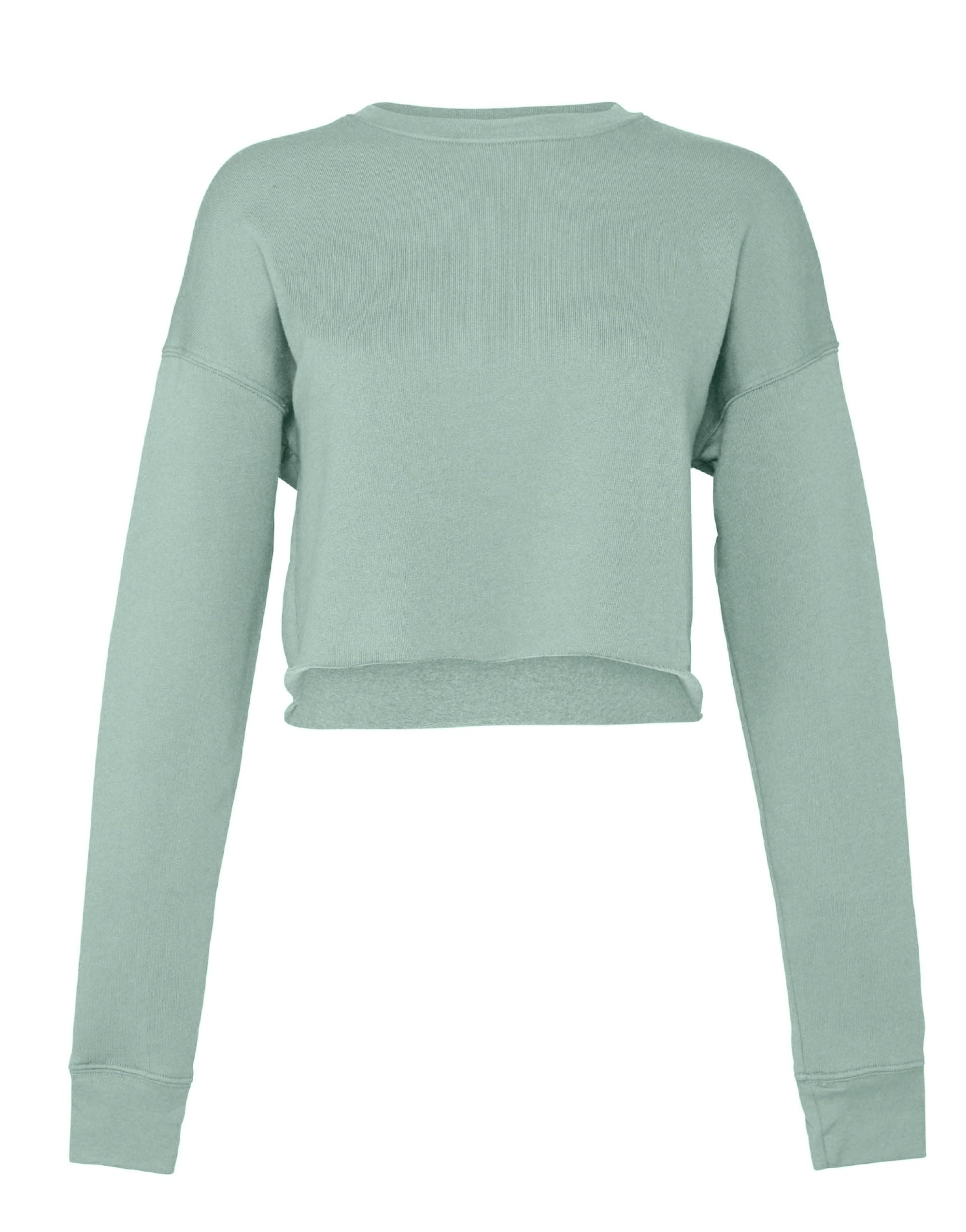 Bella Womens Cropped Fleece Sweat BE7503 - Dusty Blue - Customisable Sweatshirts