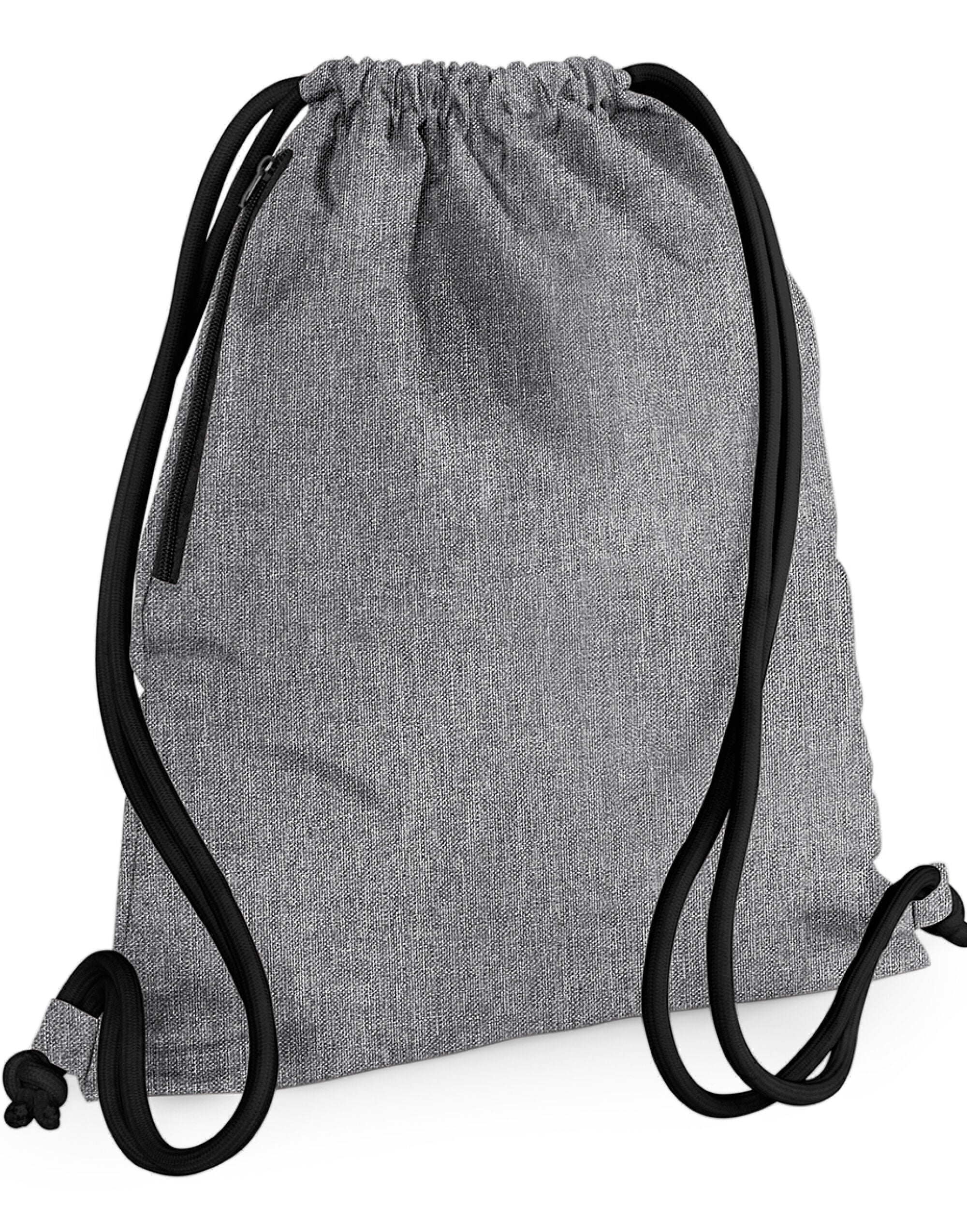 Bagbase Icon Gymsac BG110 - Grey Marl Black O S - Customisable Bags