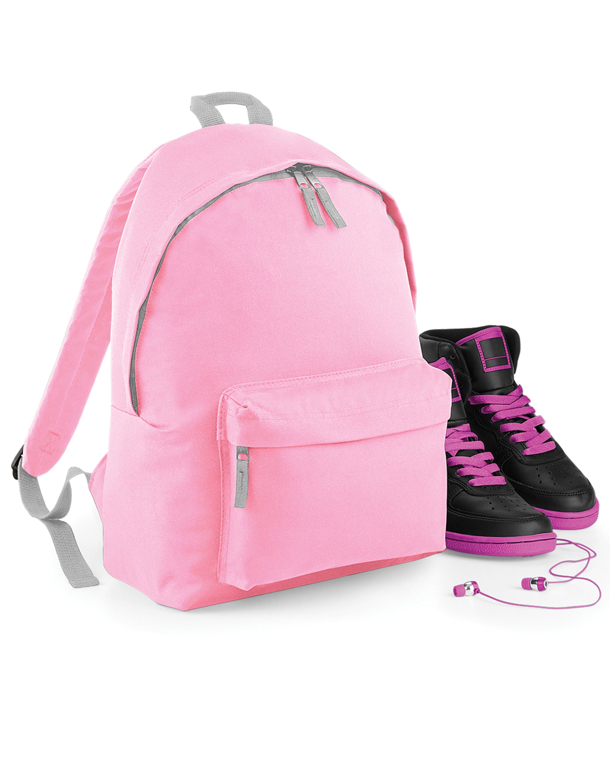 Bagbase Junior Fashion Backpack BG125J - Classic Pink Light Grey O S - Customisable Bags