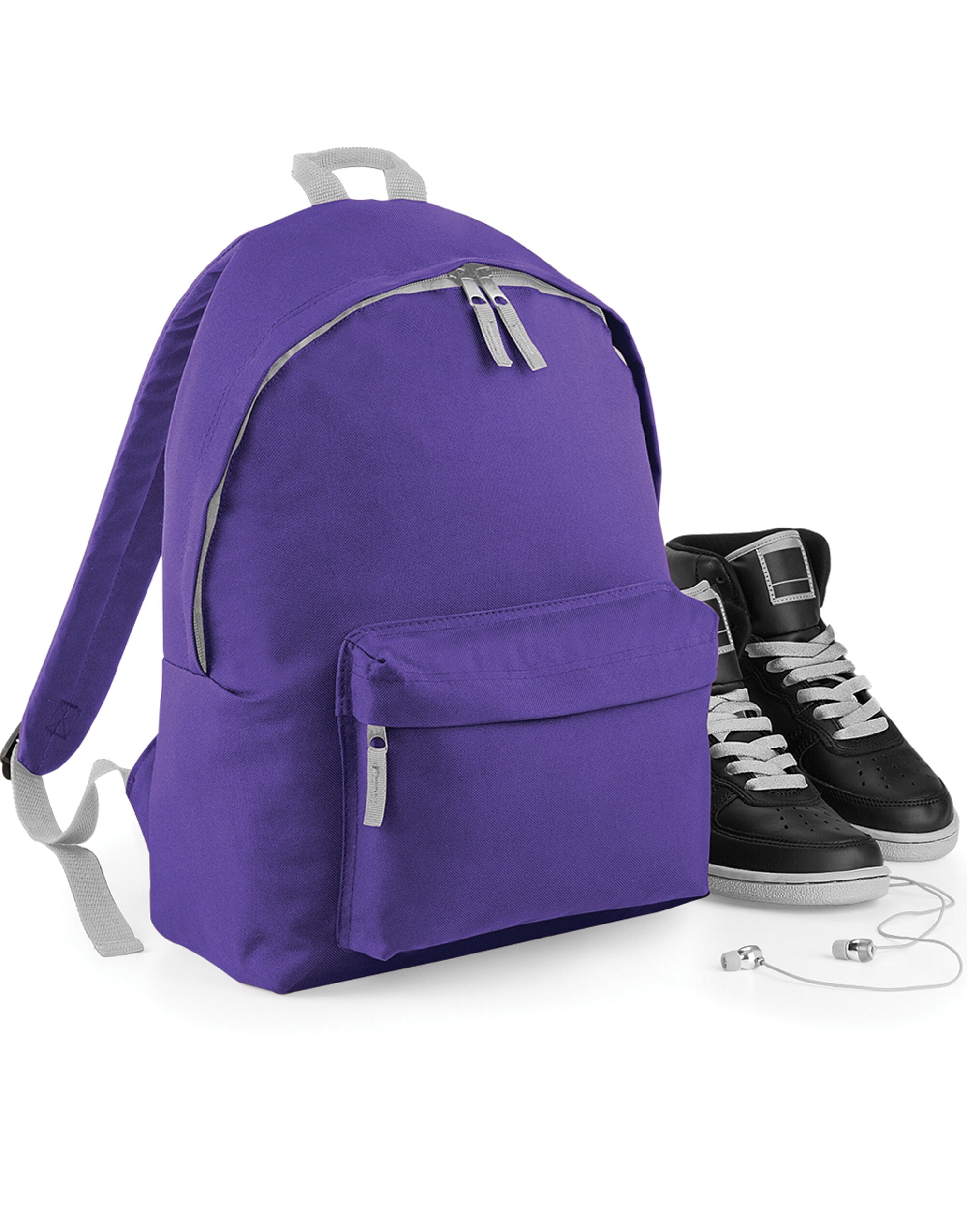Bagbase Junior Fashion Backpack BG125J - Purple Light Grey O S - Customisable Bags