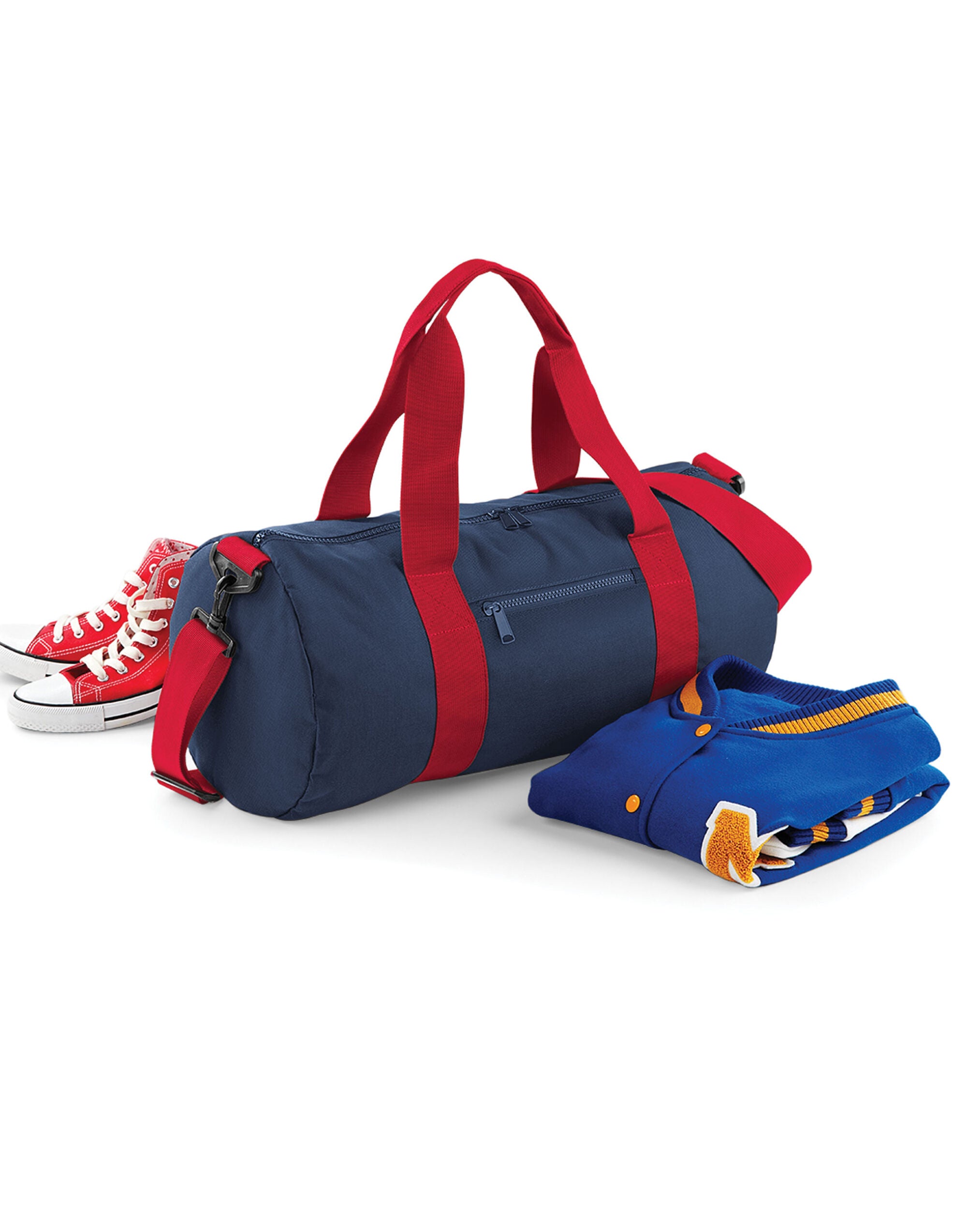 Bagbase Original Barrel Bag BG140 - French Navy Classic Red O S - Customisable Bags