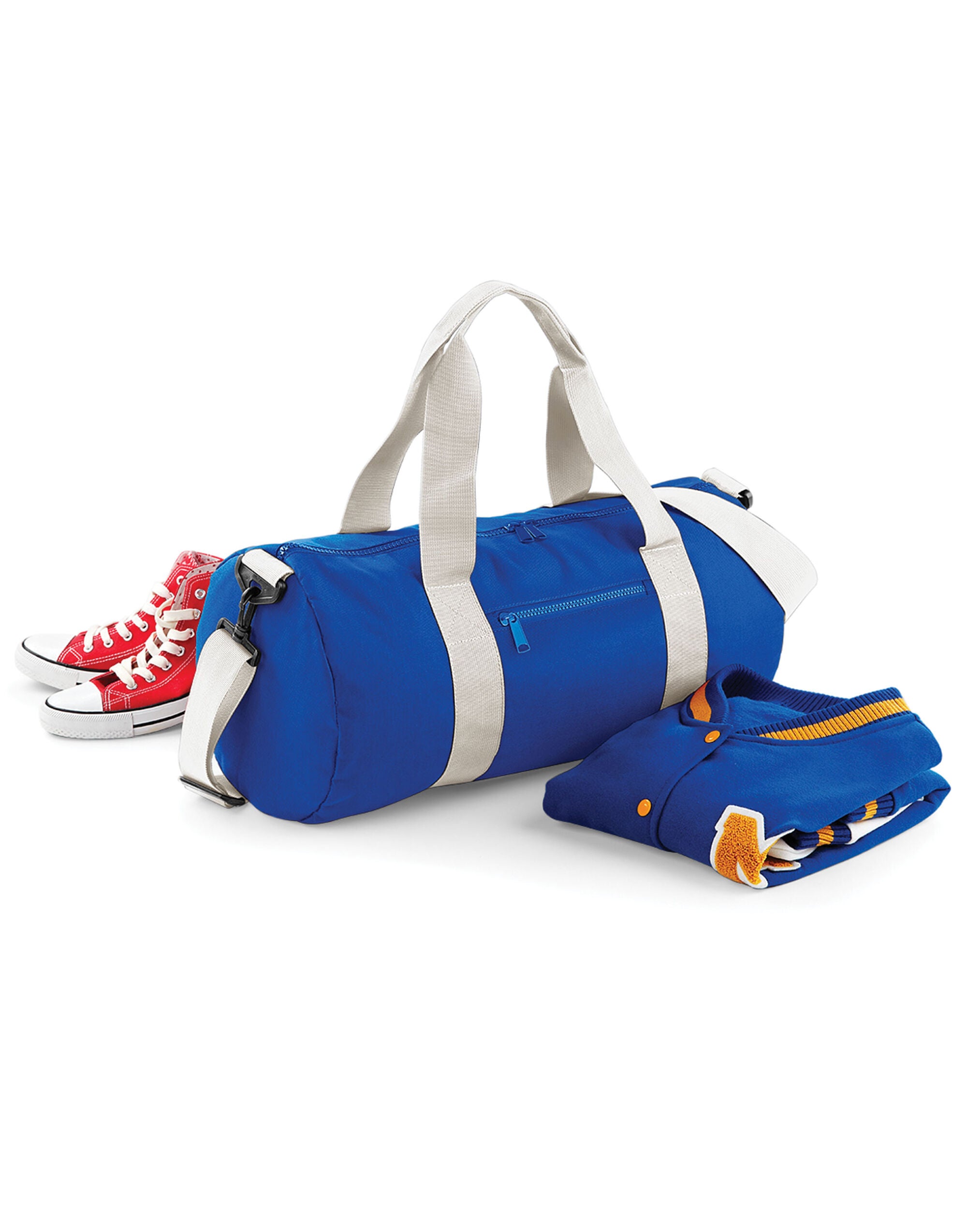 Bagbase Original Barrel Bag BG140 - Bright Royal off White O S - Customisable Bags