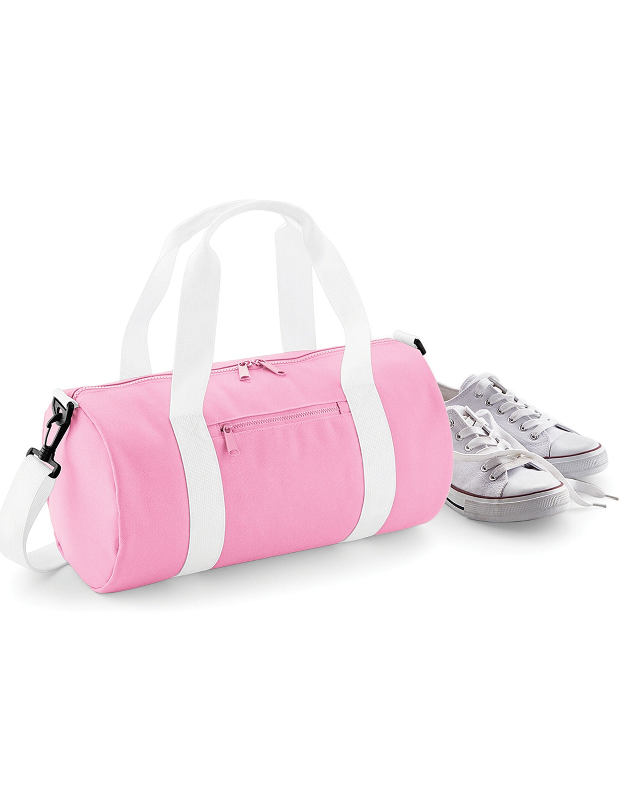 Bagbase Original Barrel Bag BG140 - CLassic Pink White O S - Customisable Bags