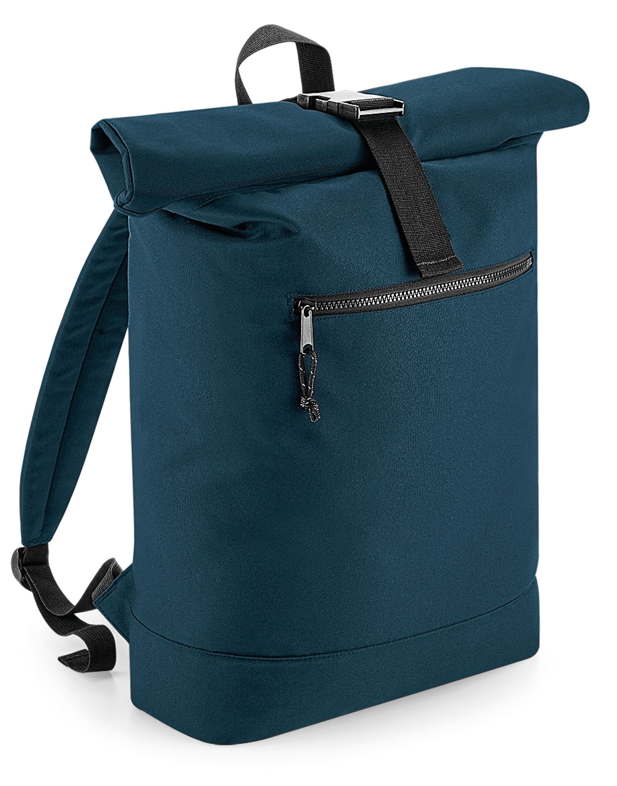 Bagbase Recycled Roll-Top Backpack BG286 - Petrol O S - Customisable Bags