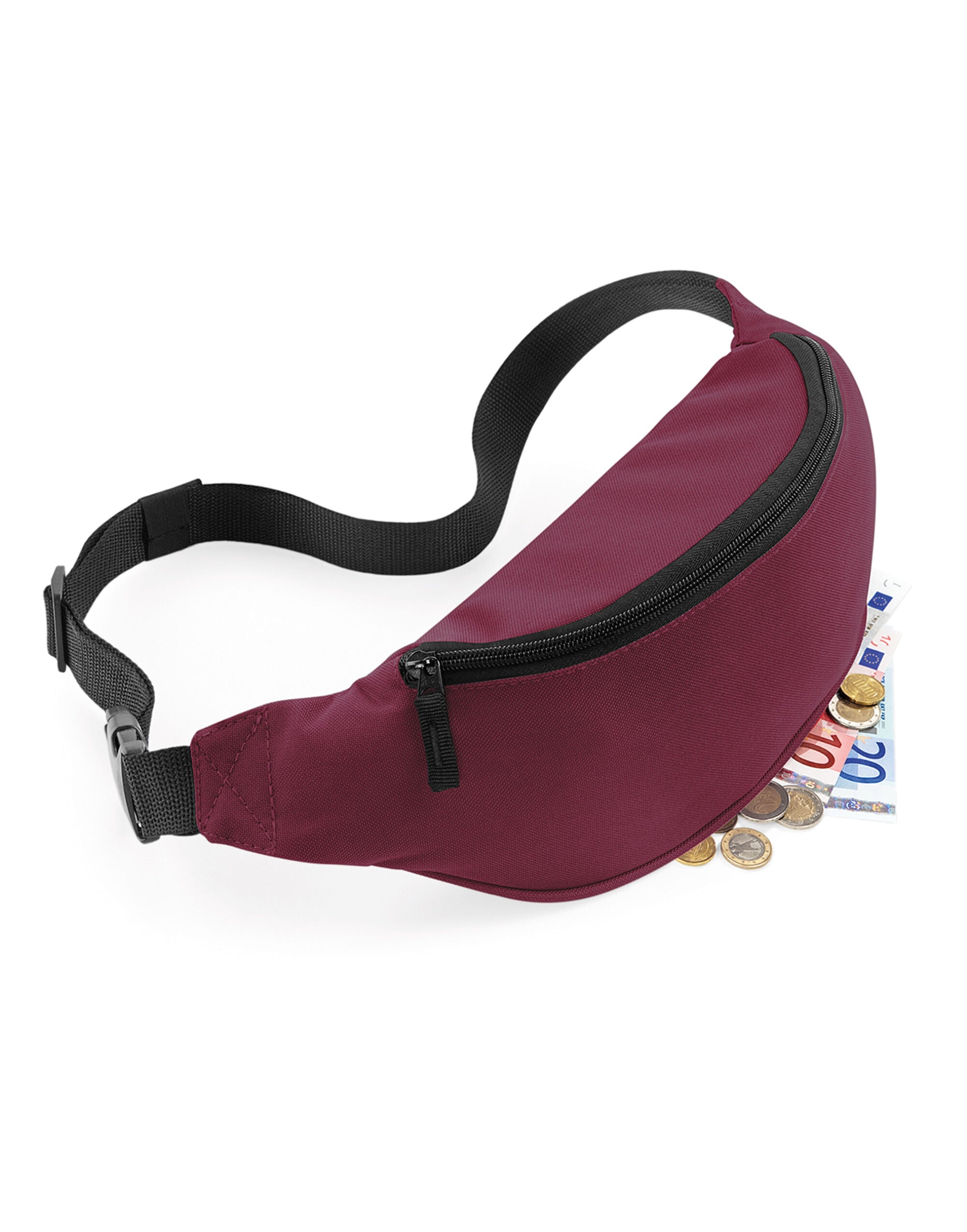 Bagbase Belt Bag BG42 - Burgundy O S - Customisable Bags