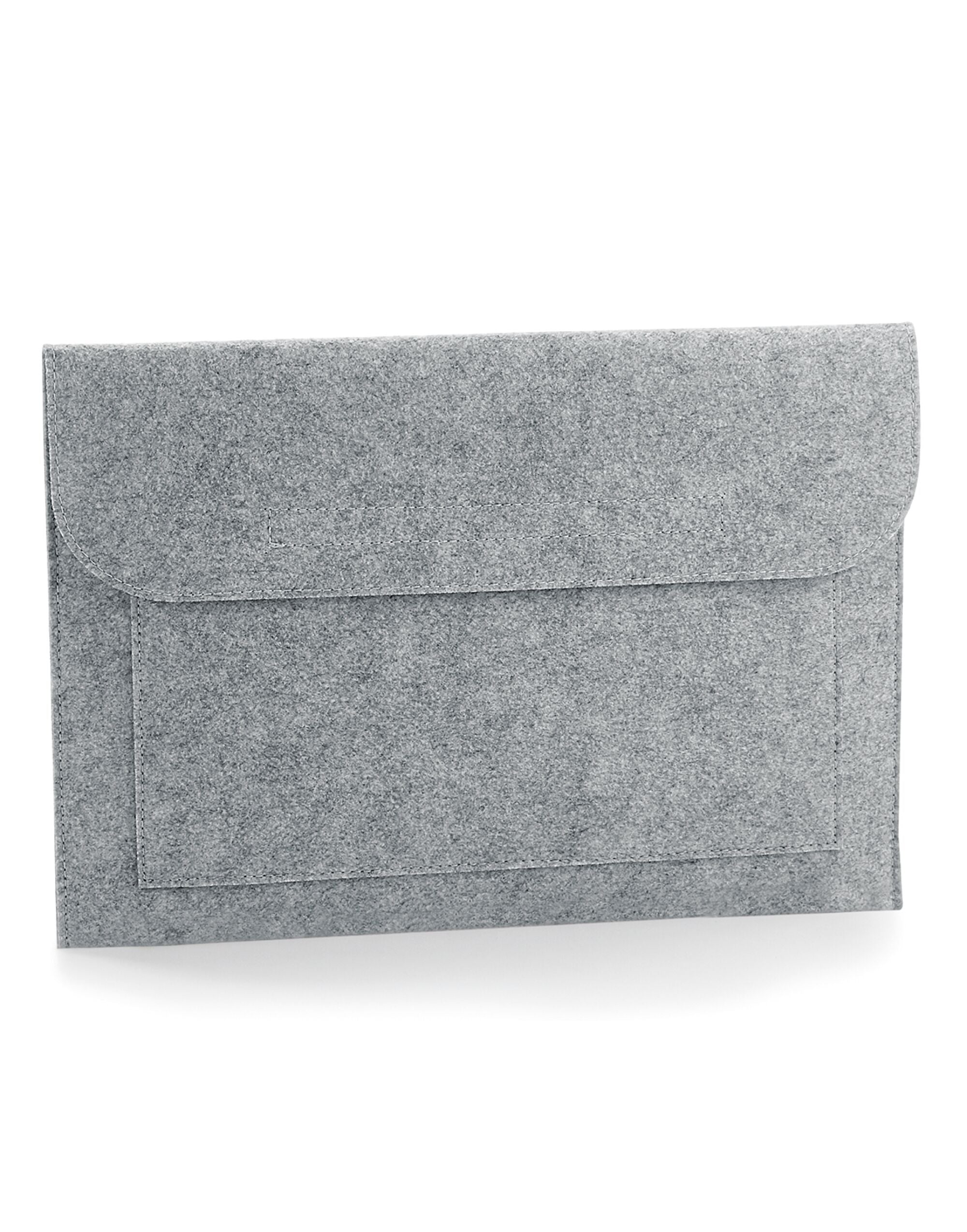 Bagbase Felt Laptop Document Slip bg726 - Grey Melange O S - Customisable Bags