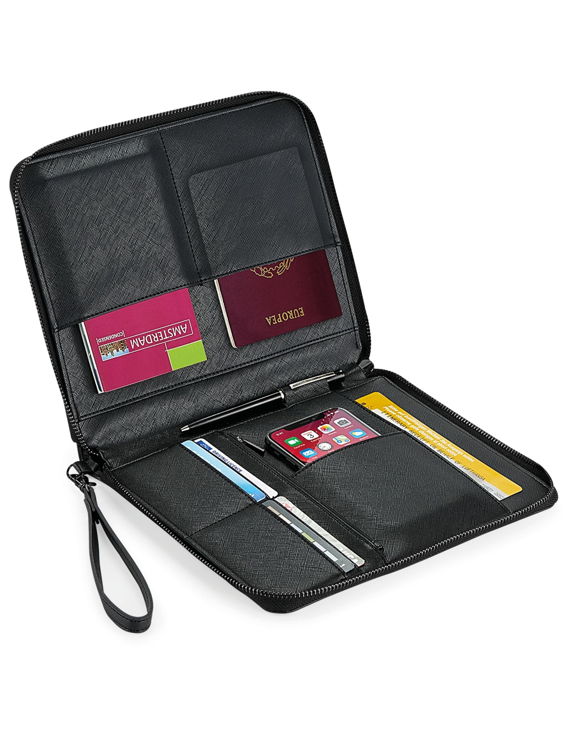 Bagbase Boutique Travel Tech Organiser bg756 - Black Black O S - Customisable Bags
