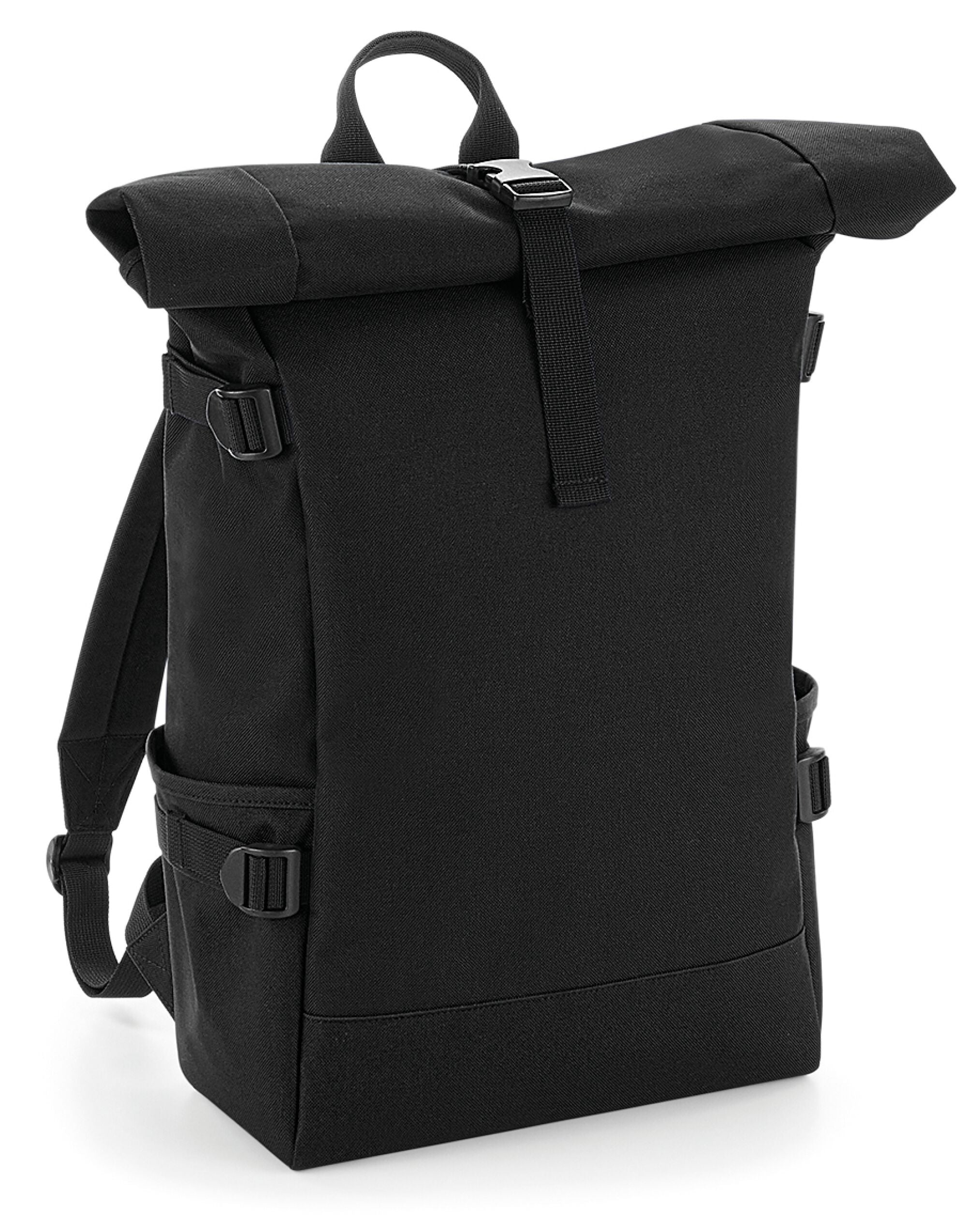 Bagbase Block Roll Top Backpack bg858 - Black Black O S - Customisable Bags