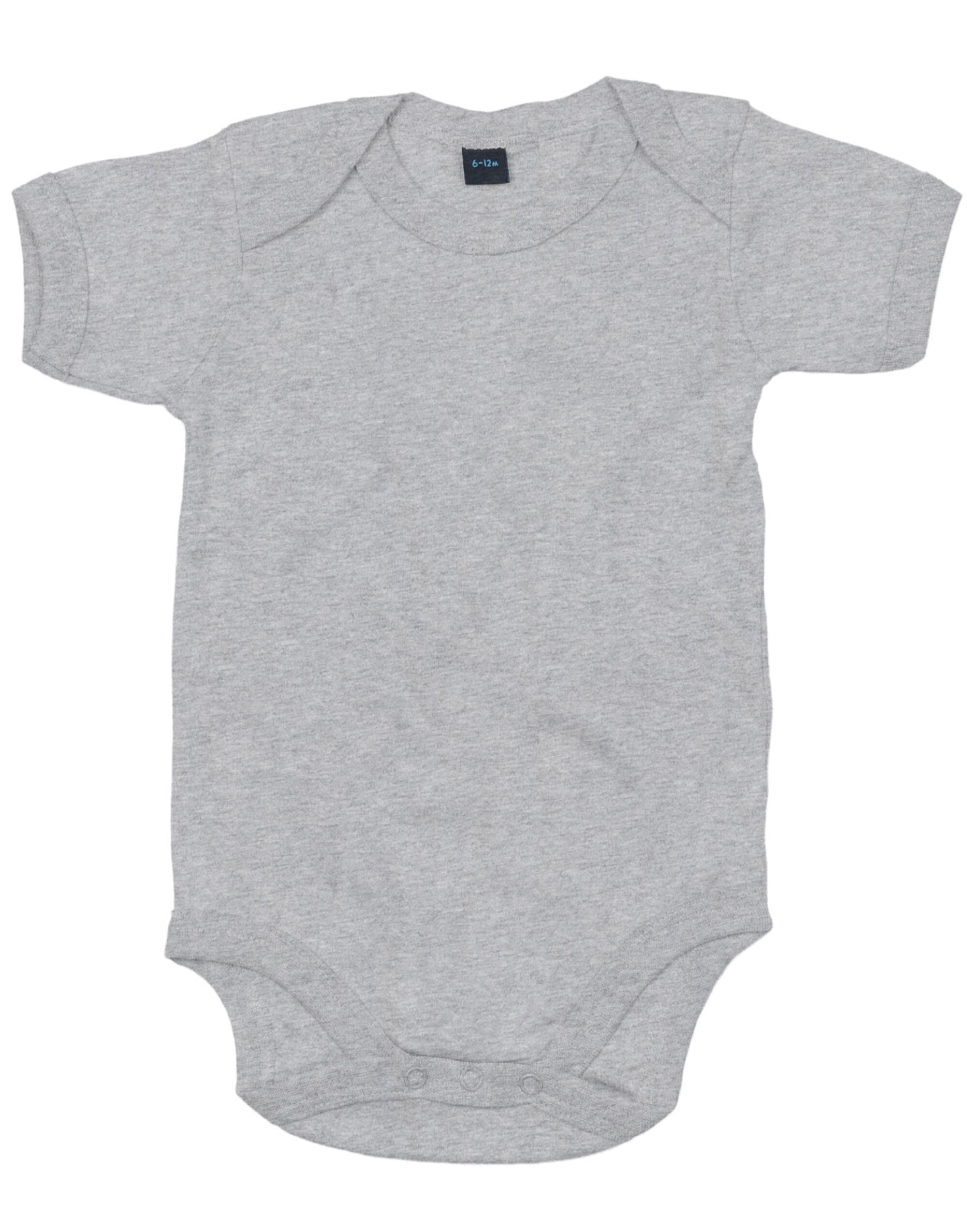 Babybugz Baby Bodysuit bz10 - Heather Grey Melange - Customisable Babywear