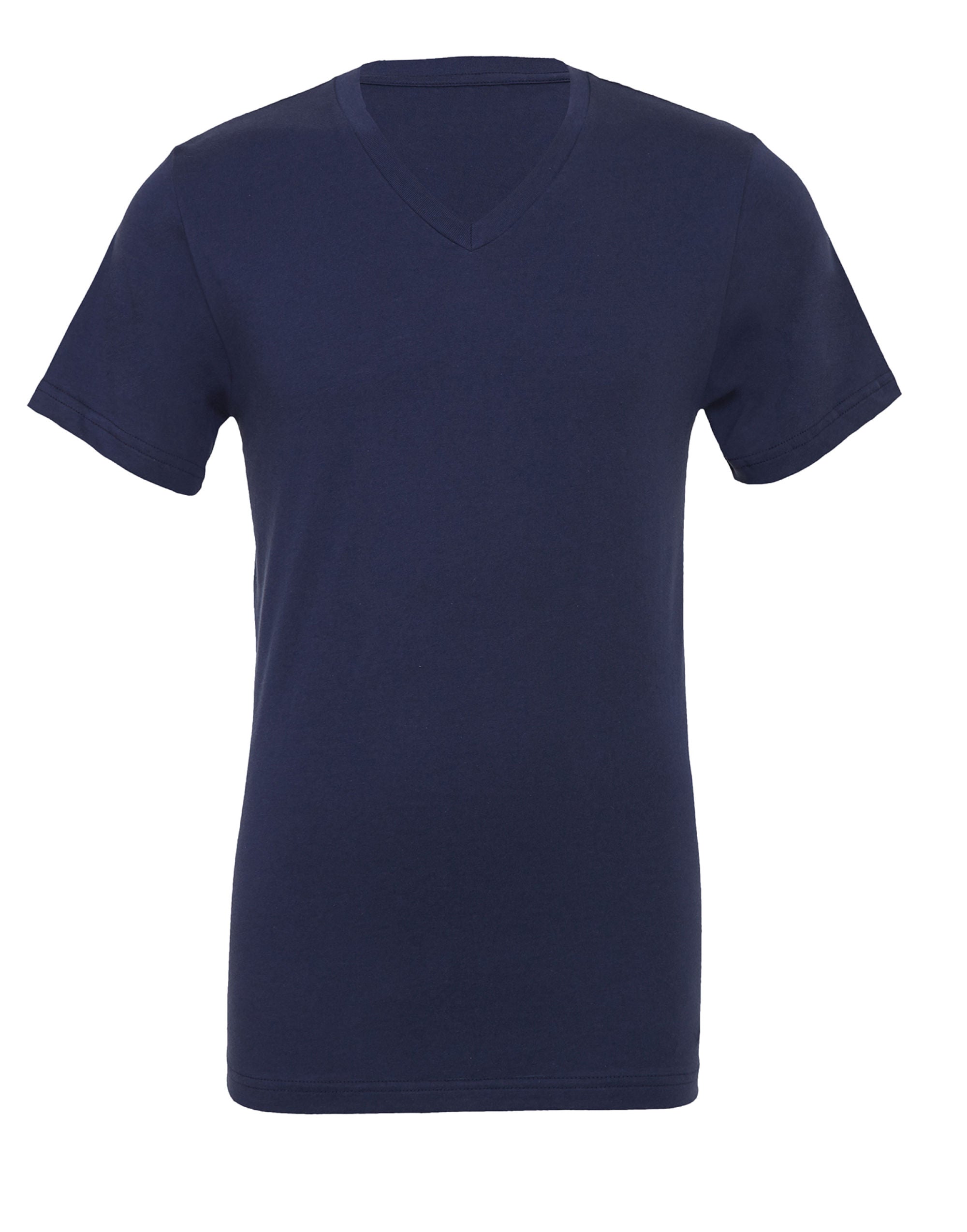 Bella Canvas Unisex Jersey SS VNeck Tee CA3005 - Navy - Customisable T-Shirts