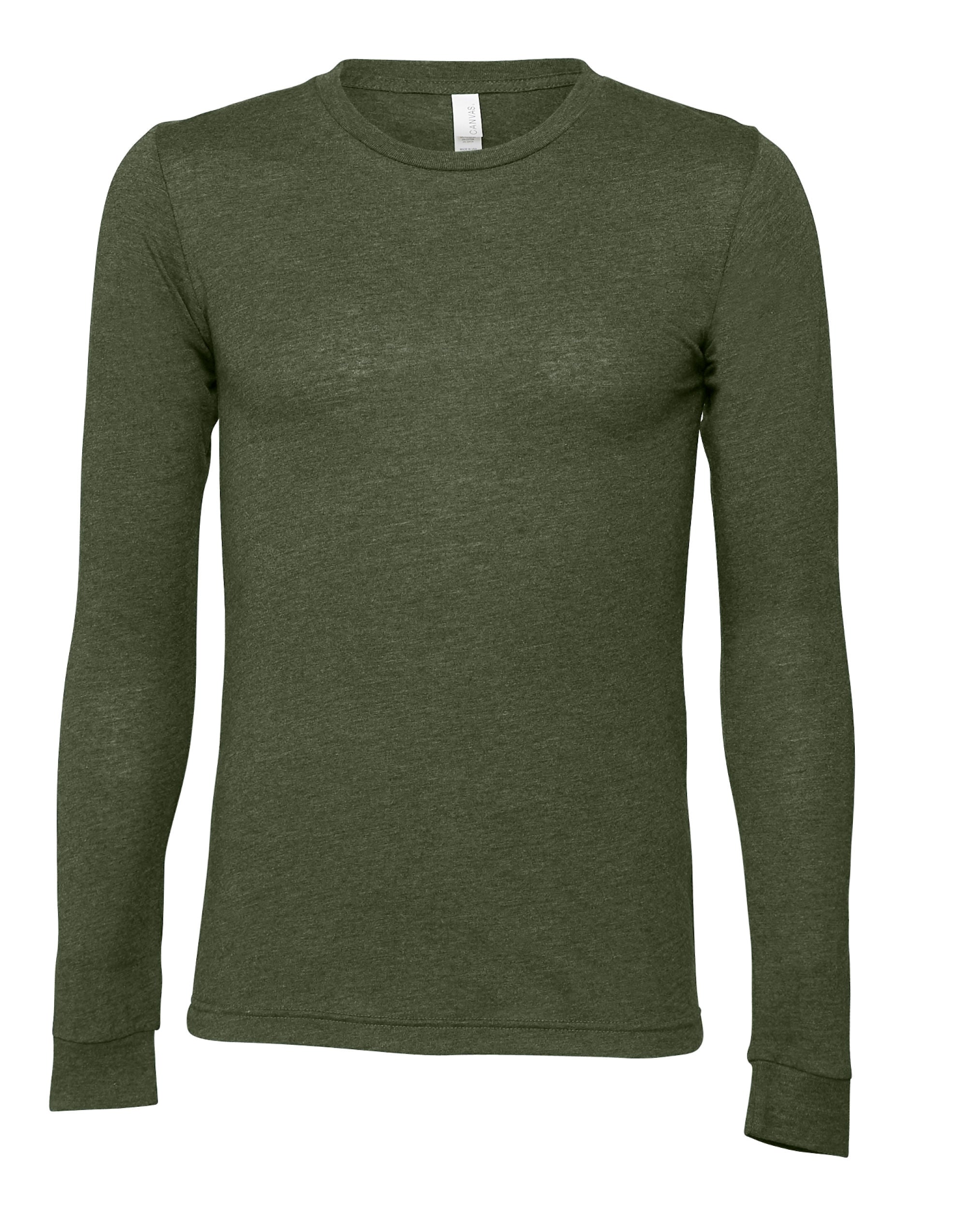Bella Canvas Unisex Jersey LS Tee CA3501 - Military Green - Customisable