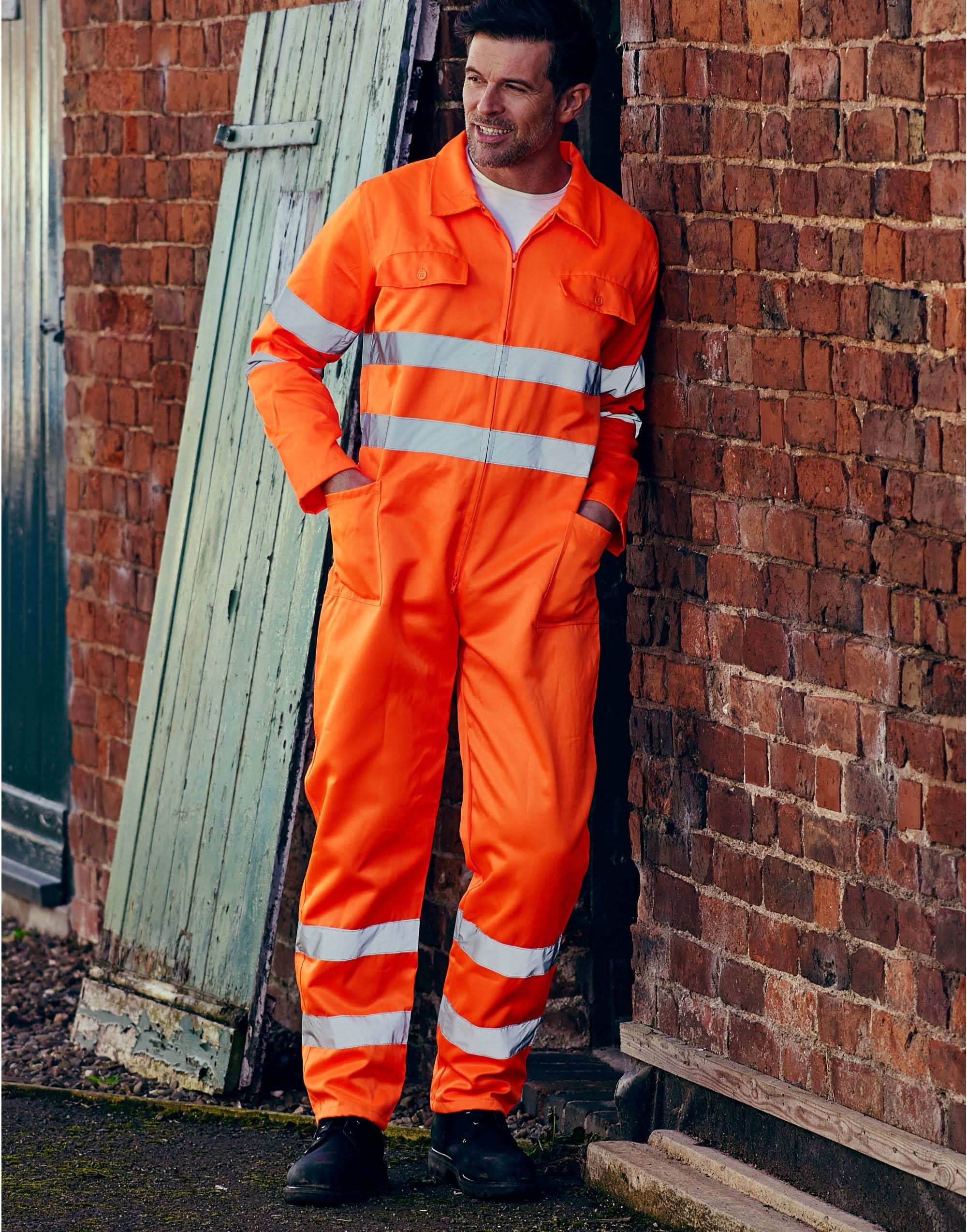 HV Polycotton Coverall - Hi Vis Orange - Customisable Safetywear